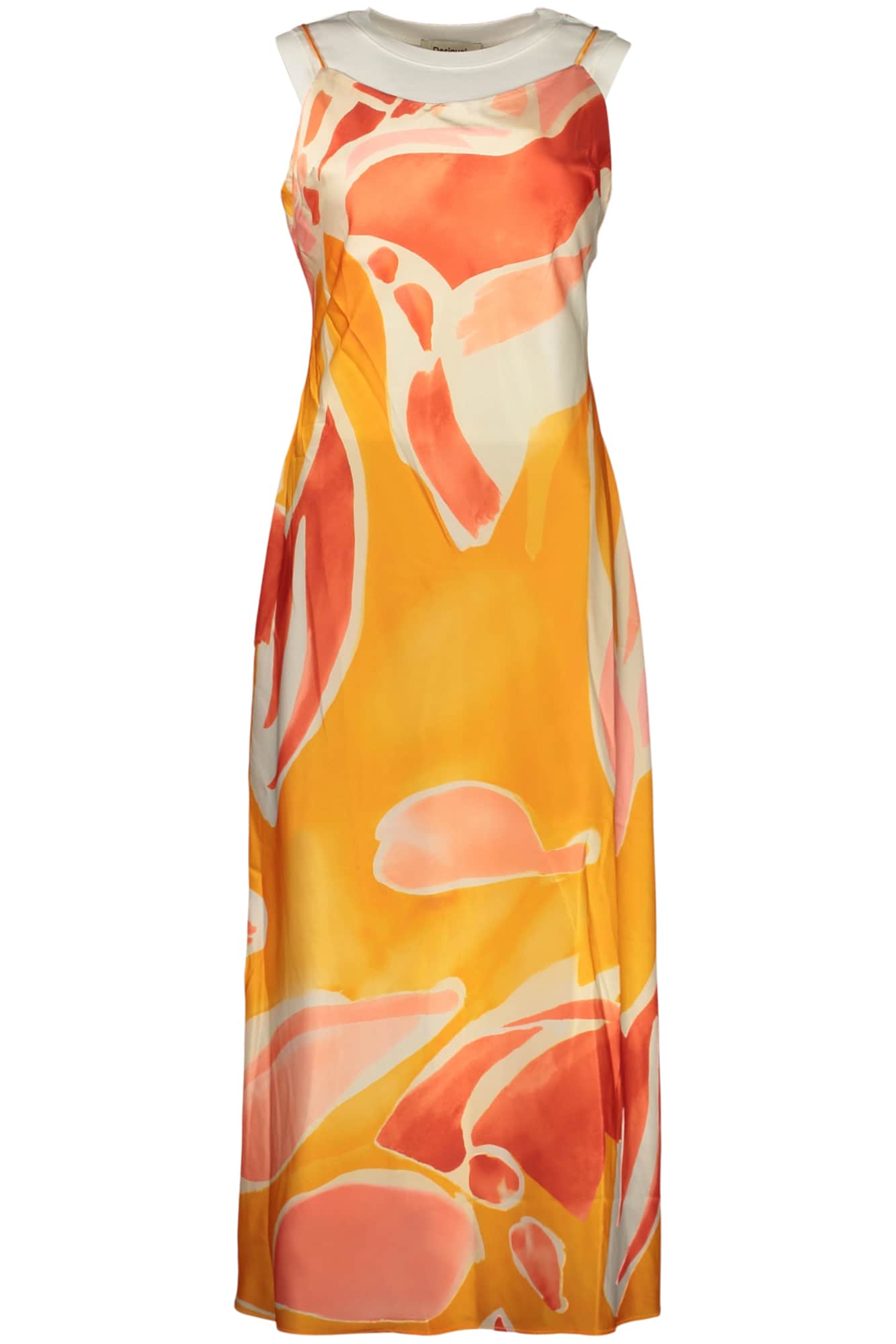 Desigual mujer largo vestido naranja