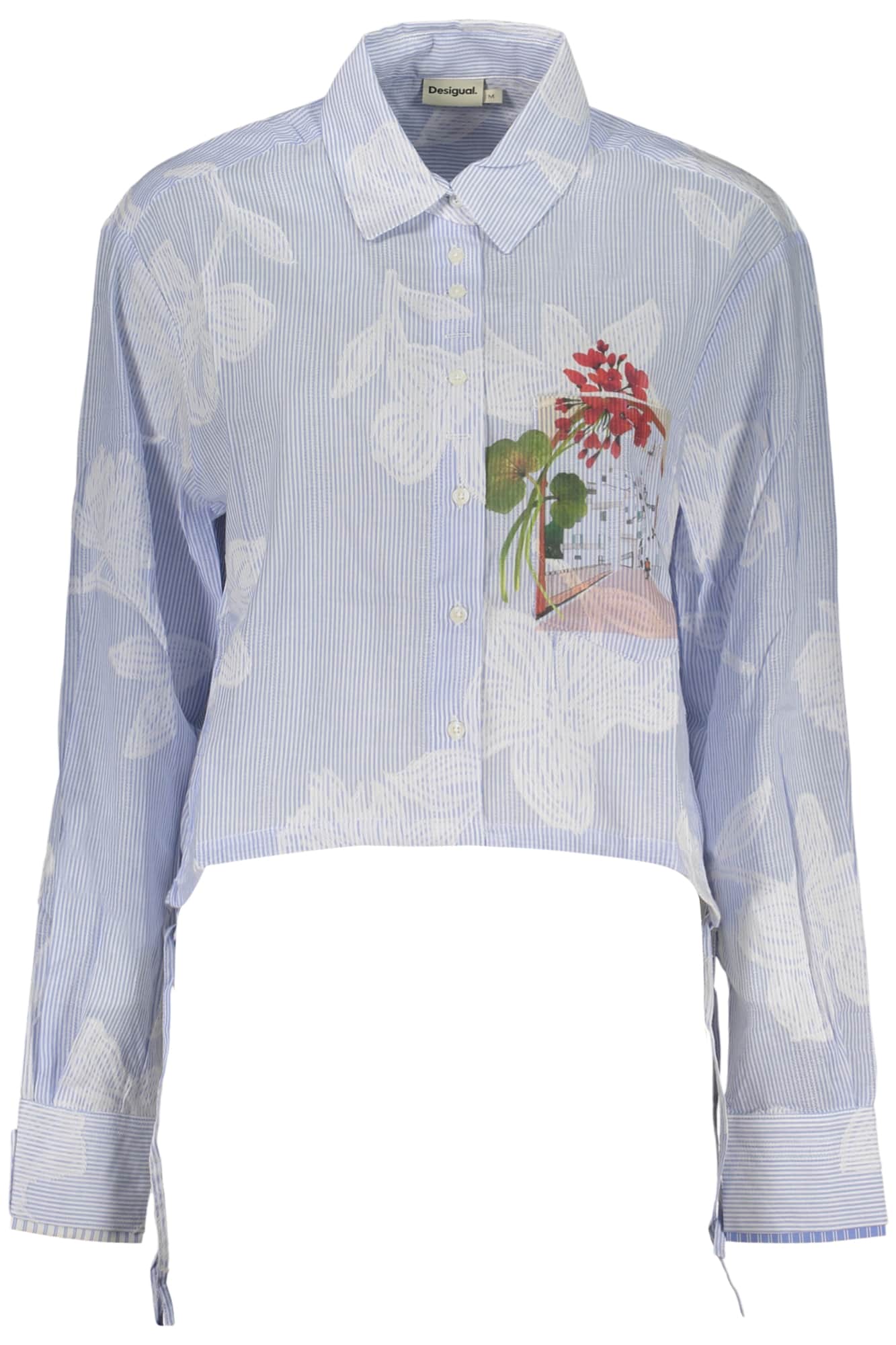 Desigual mujer manga larga camisa, azul