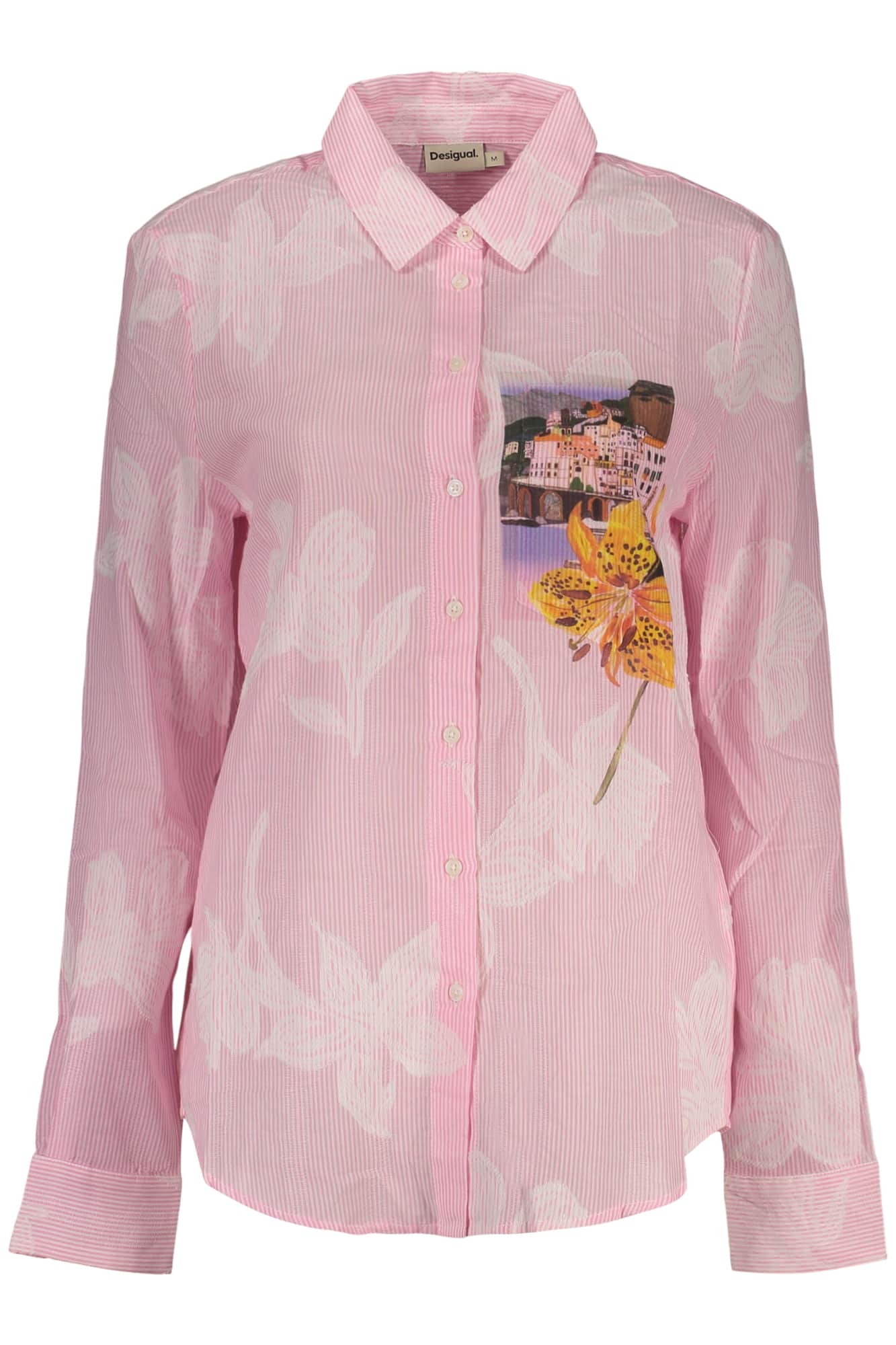 Desigual mujer rosa manga larga camisa
