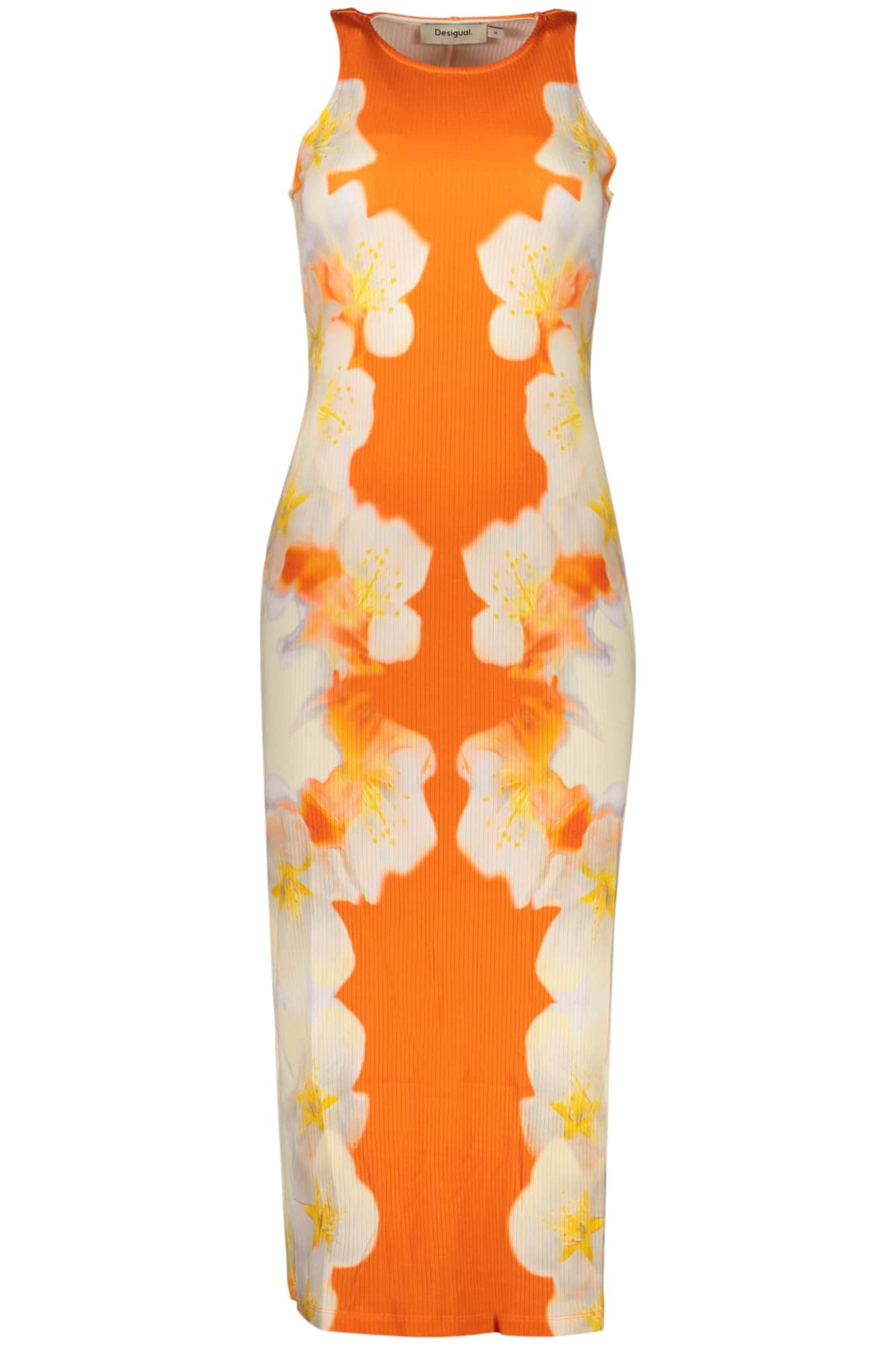 Desigual mujer largo vestido naranja