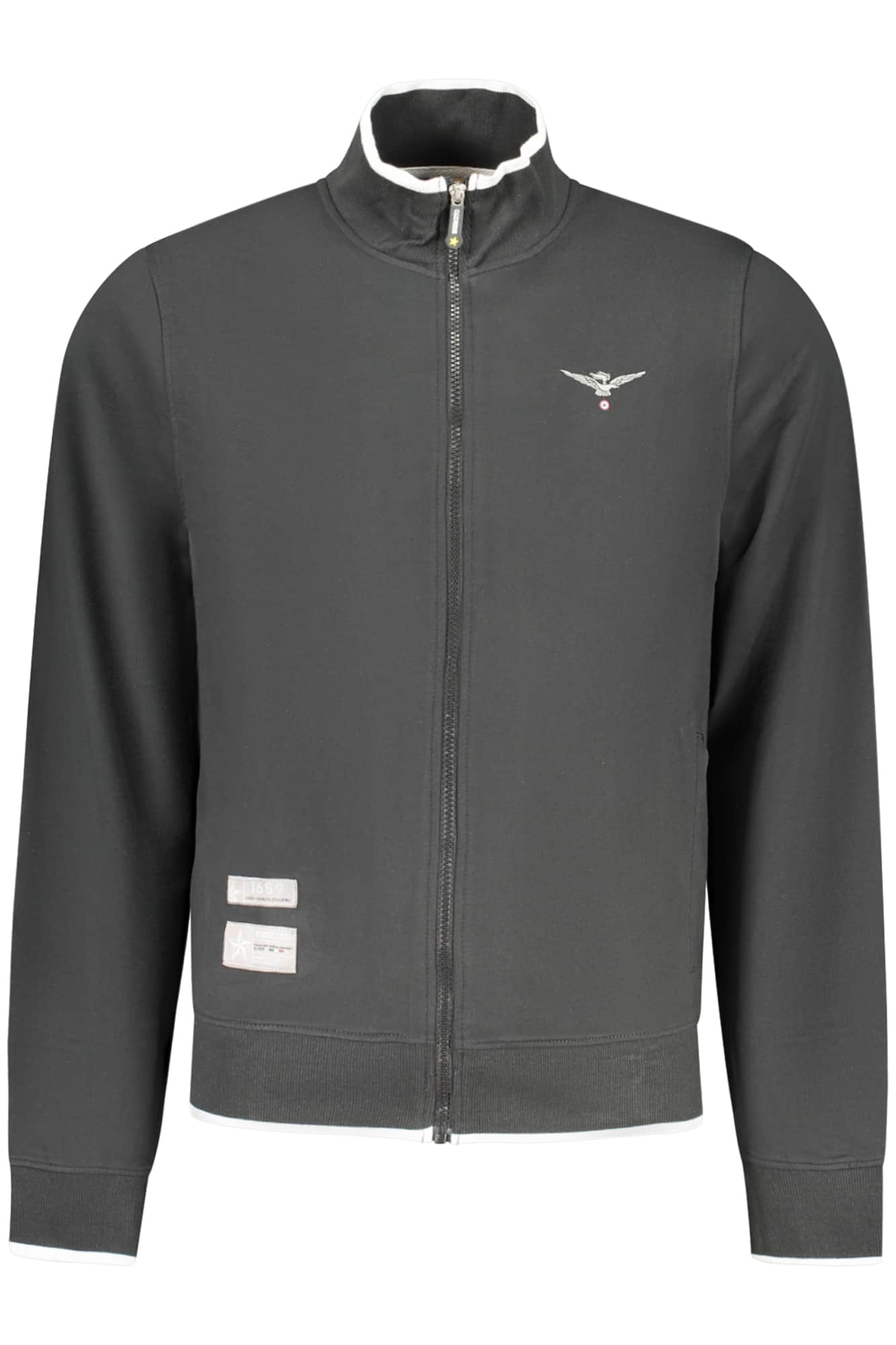 Military academy hombre blanco con cremallera sudadera