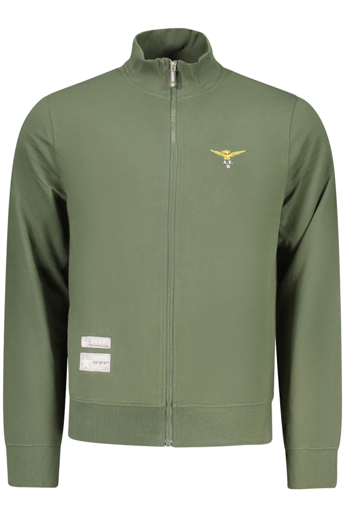 Military academy hombre negro con cremallera sudadera