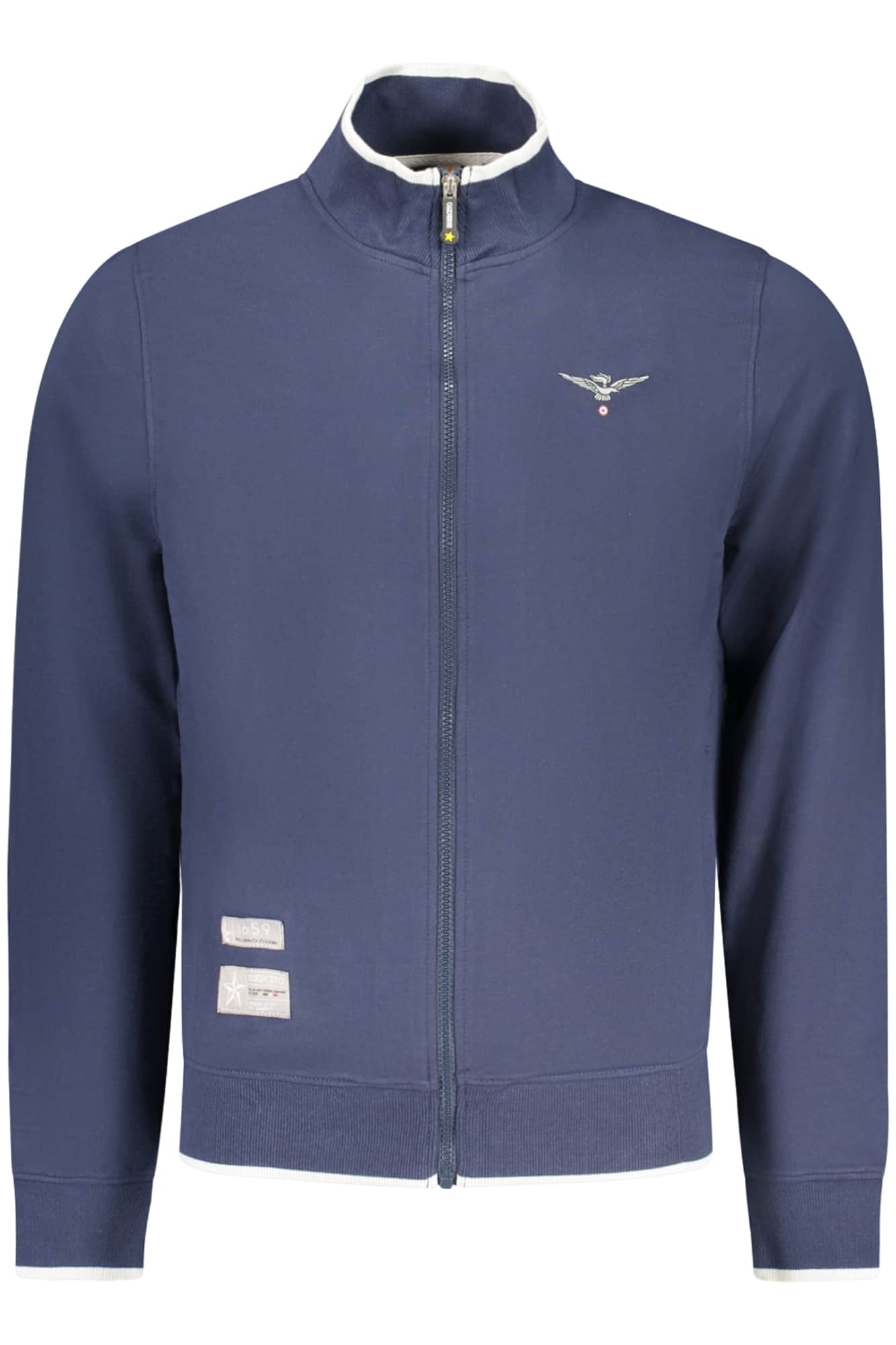 Military academy hombre blanco con cremallera sudadera