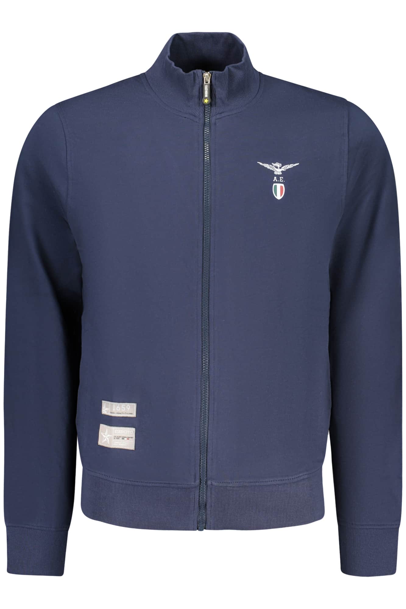 Military academy hombre negro con cremallera sudadera