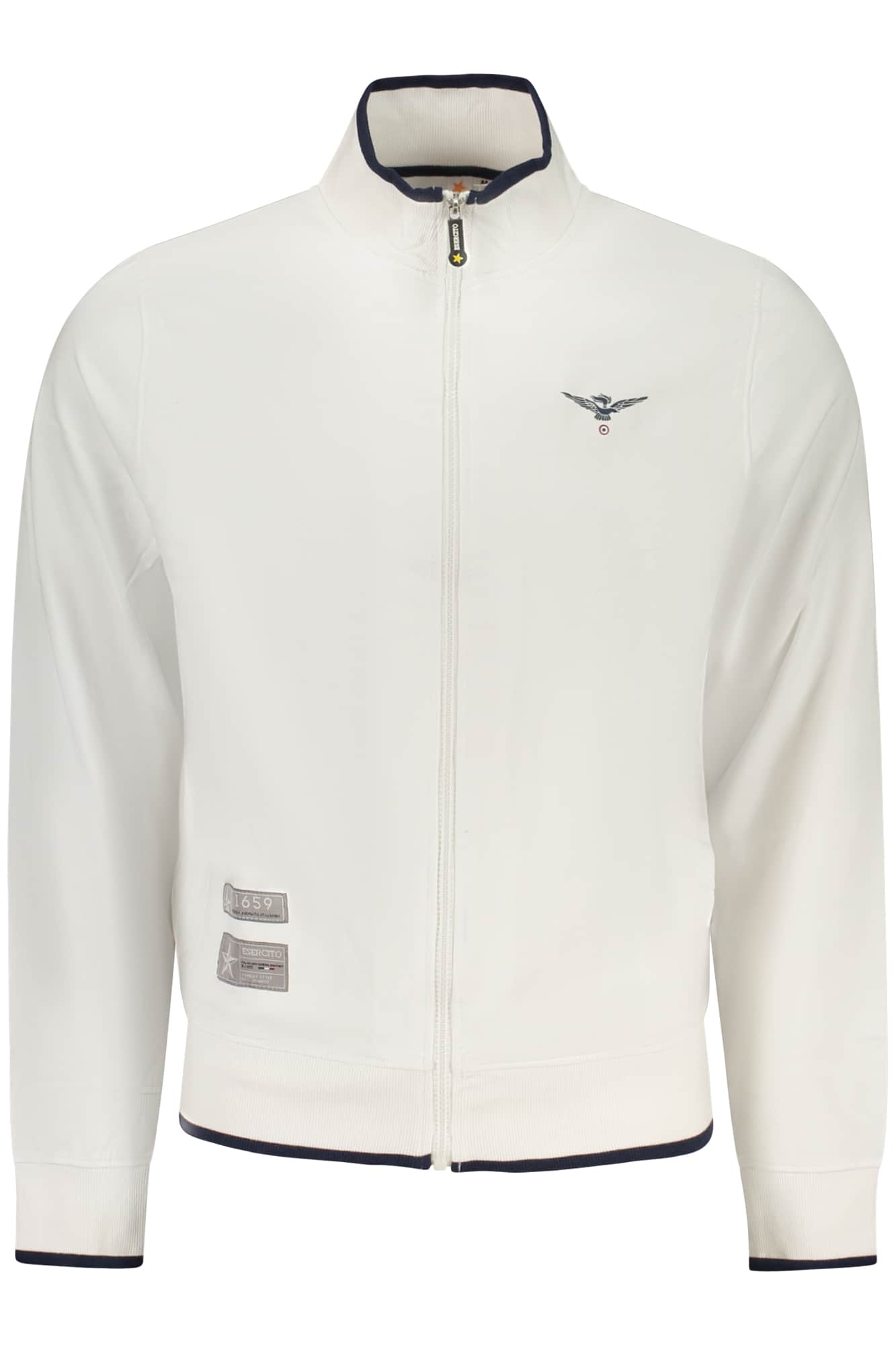 Military academy hombre blanco con cremallera sudadera