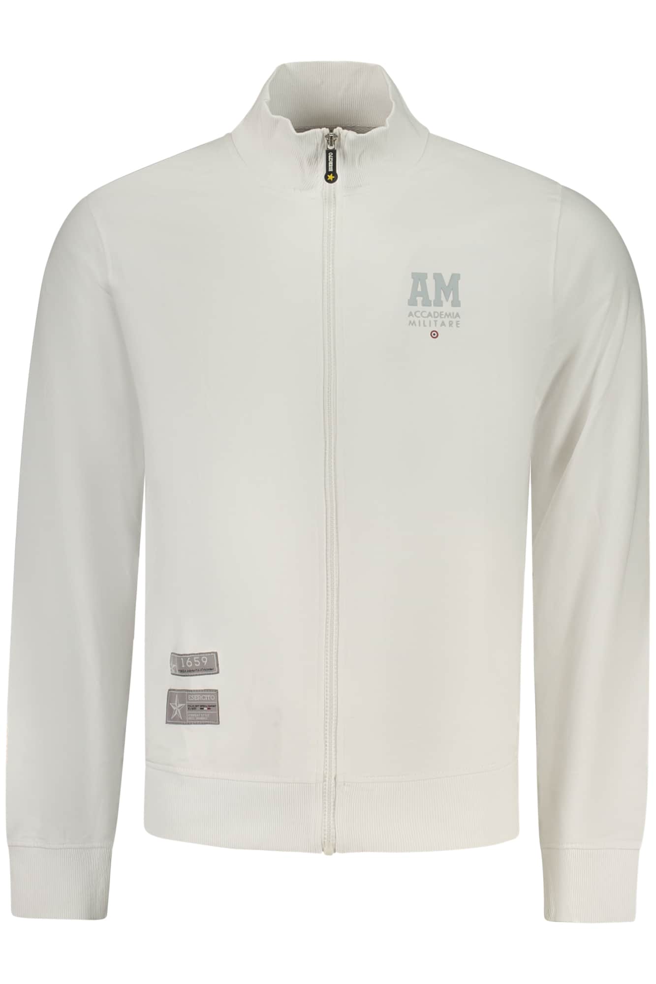 Military academy hombre blanco con cremallera sudadera