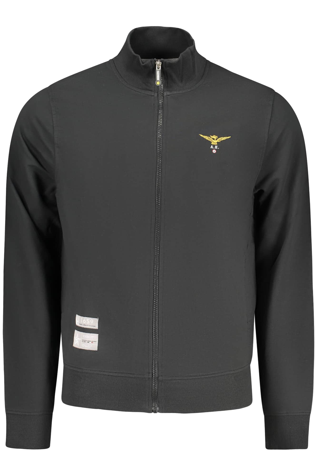 Military academy hombre negro con cremallera sudadera