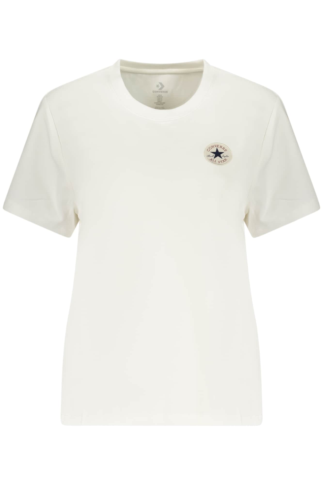 Converse Mujer Manga Corta T-Camisa, Blanco