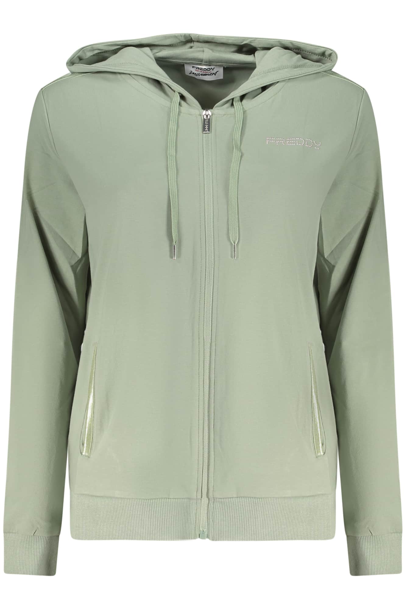 Freddy mujer verde con cremallera sudadera