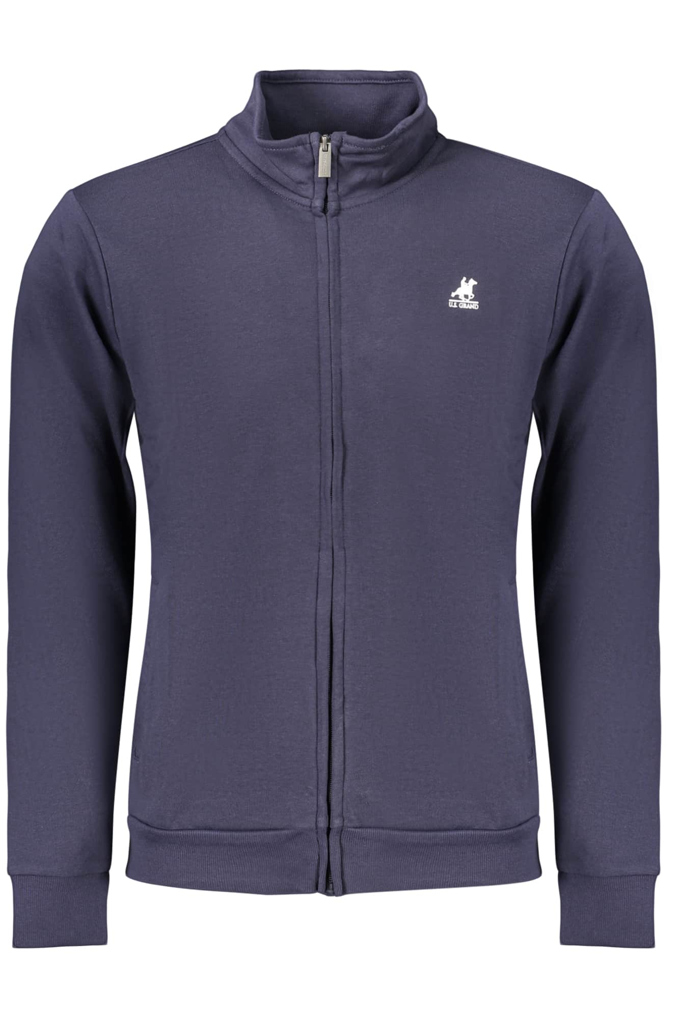 US Grand hombre azul con cremallera sudadera