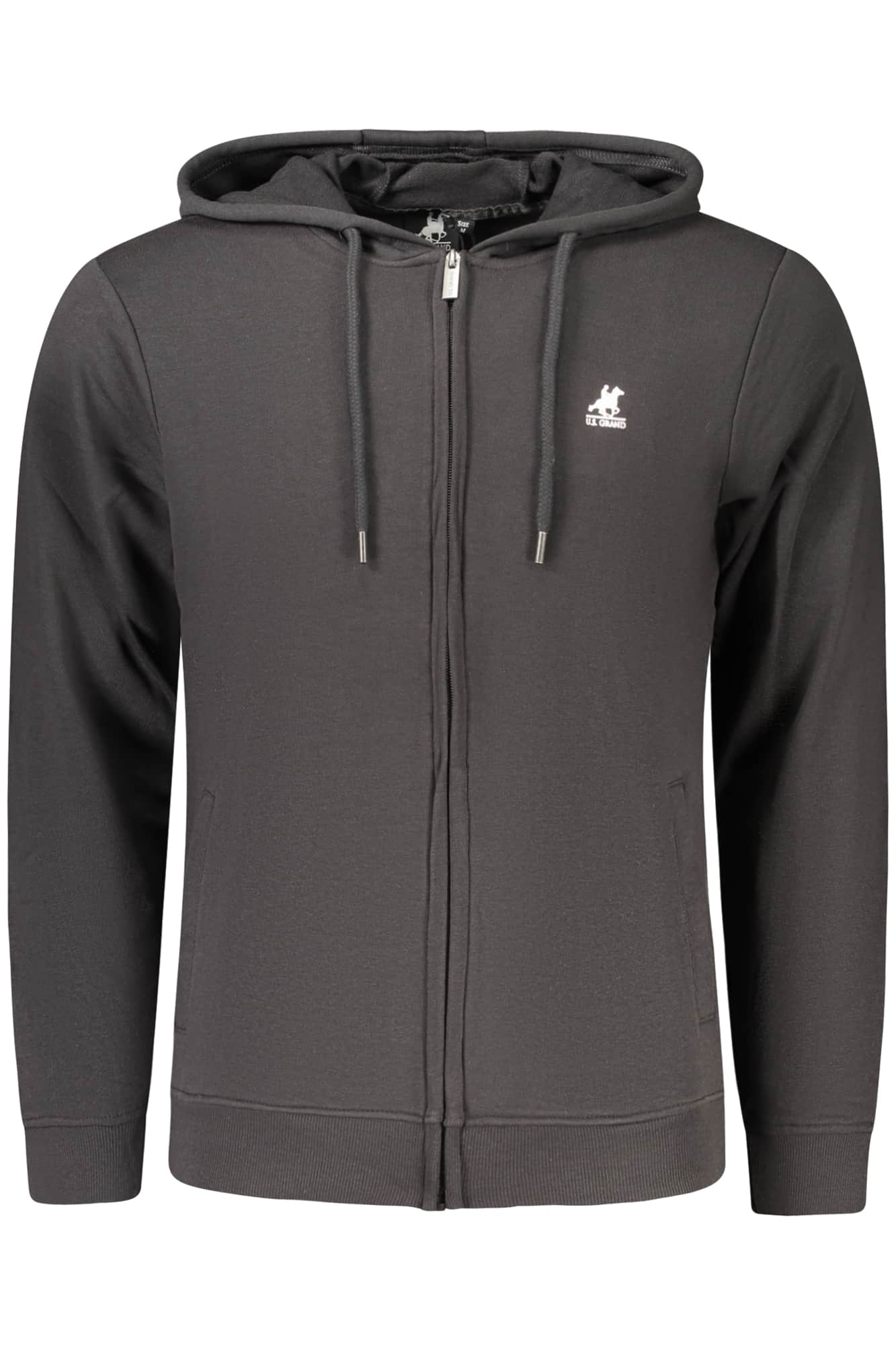 US Grand hombre negro con cremallera sudadera