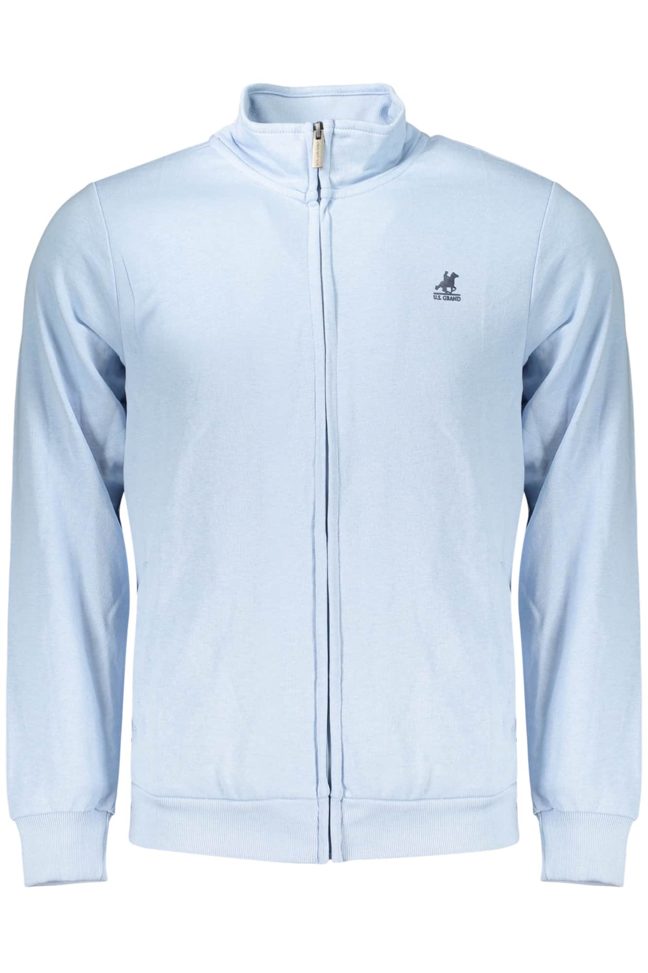 US Grand hombre azul con cremallera sudadera