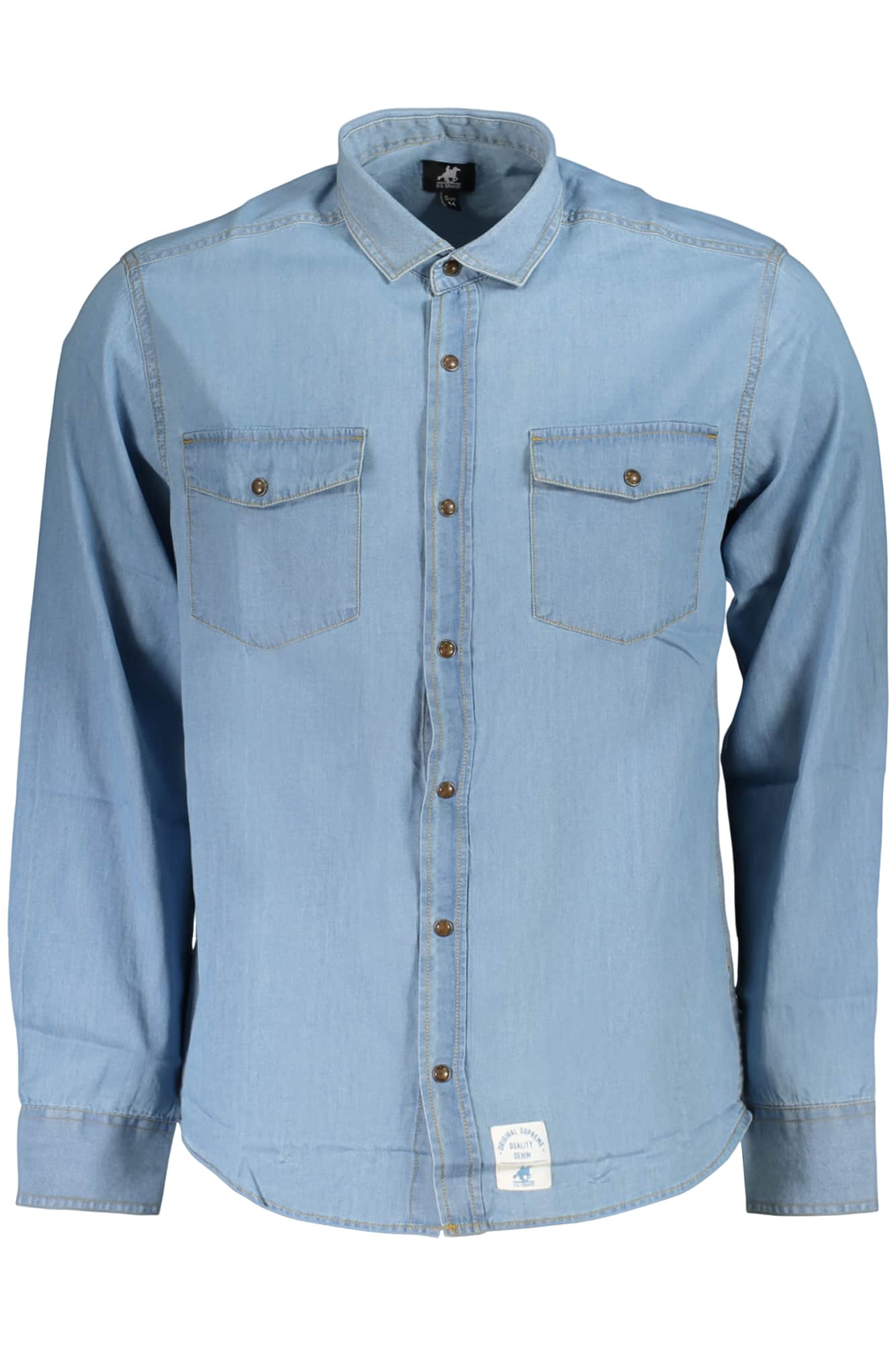 US Grand hombre manga larga camisa, azul