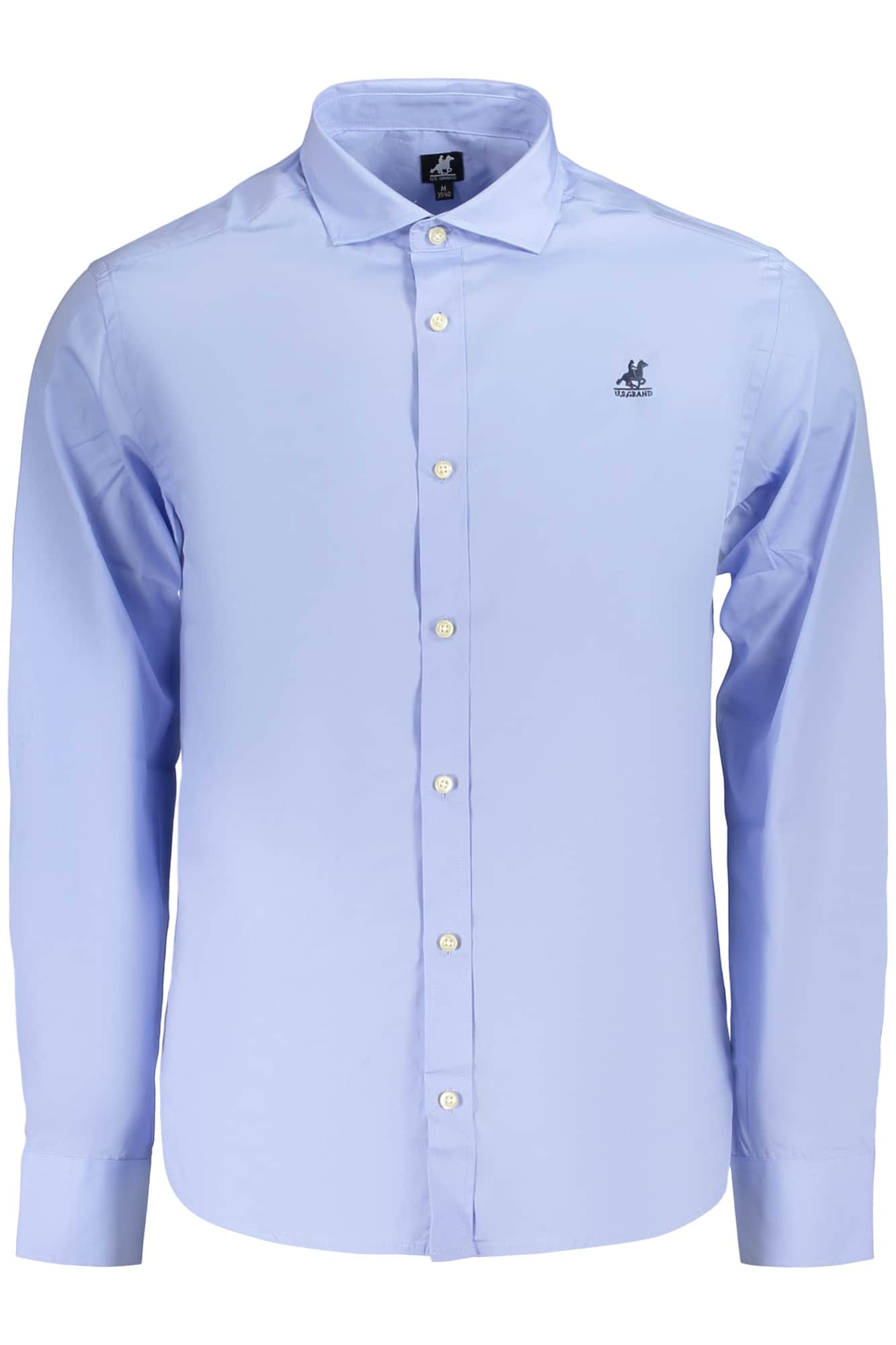 US Grand hombre manga larga camisa, azul