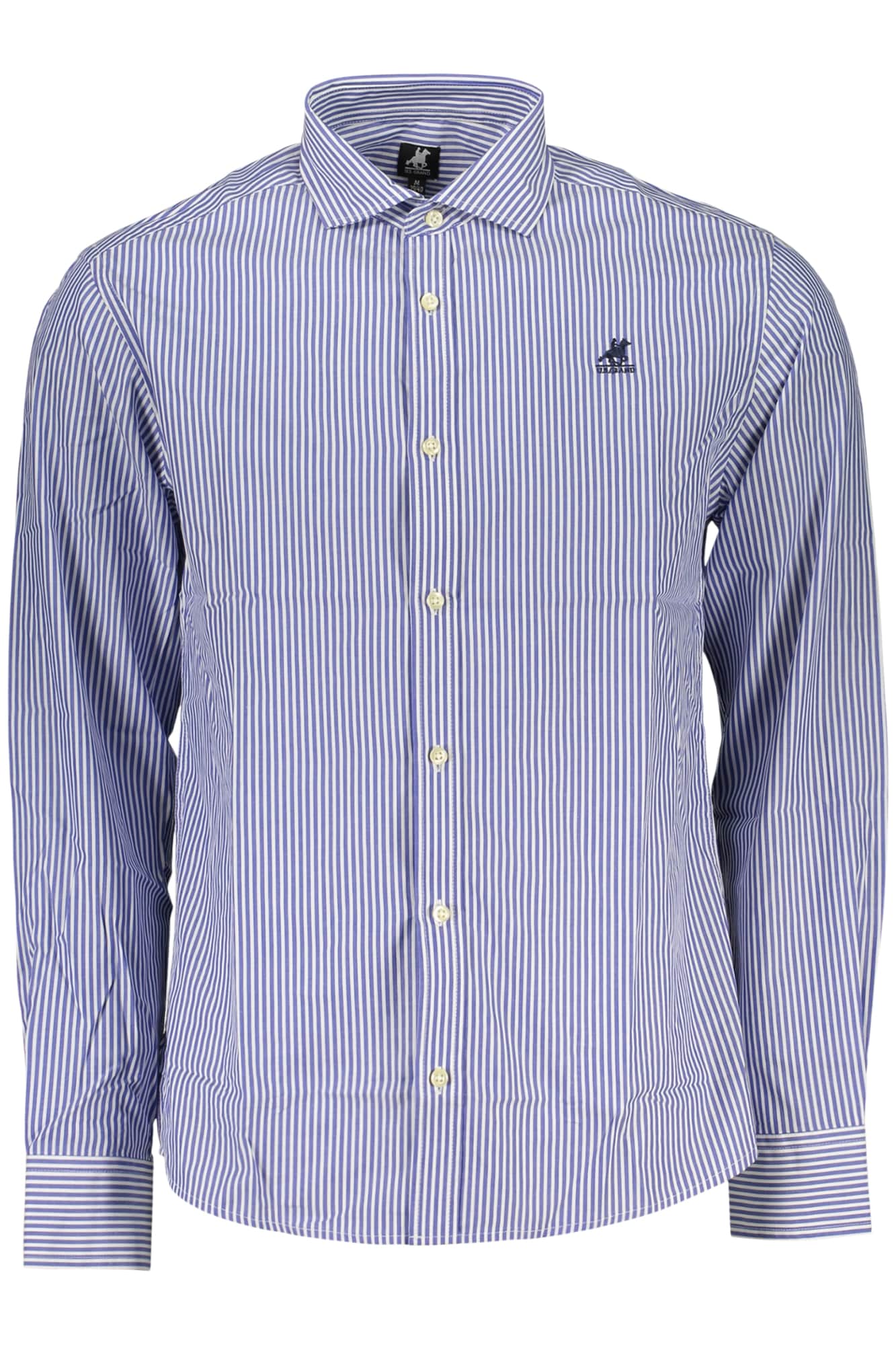 US Grand hombre manga larga camisa, azul