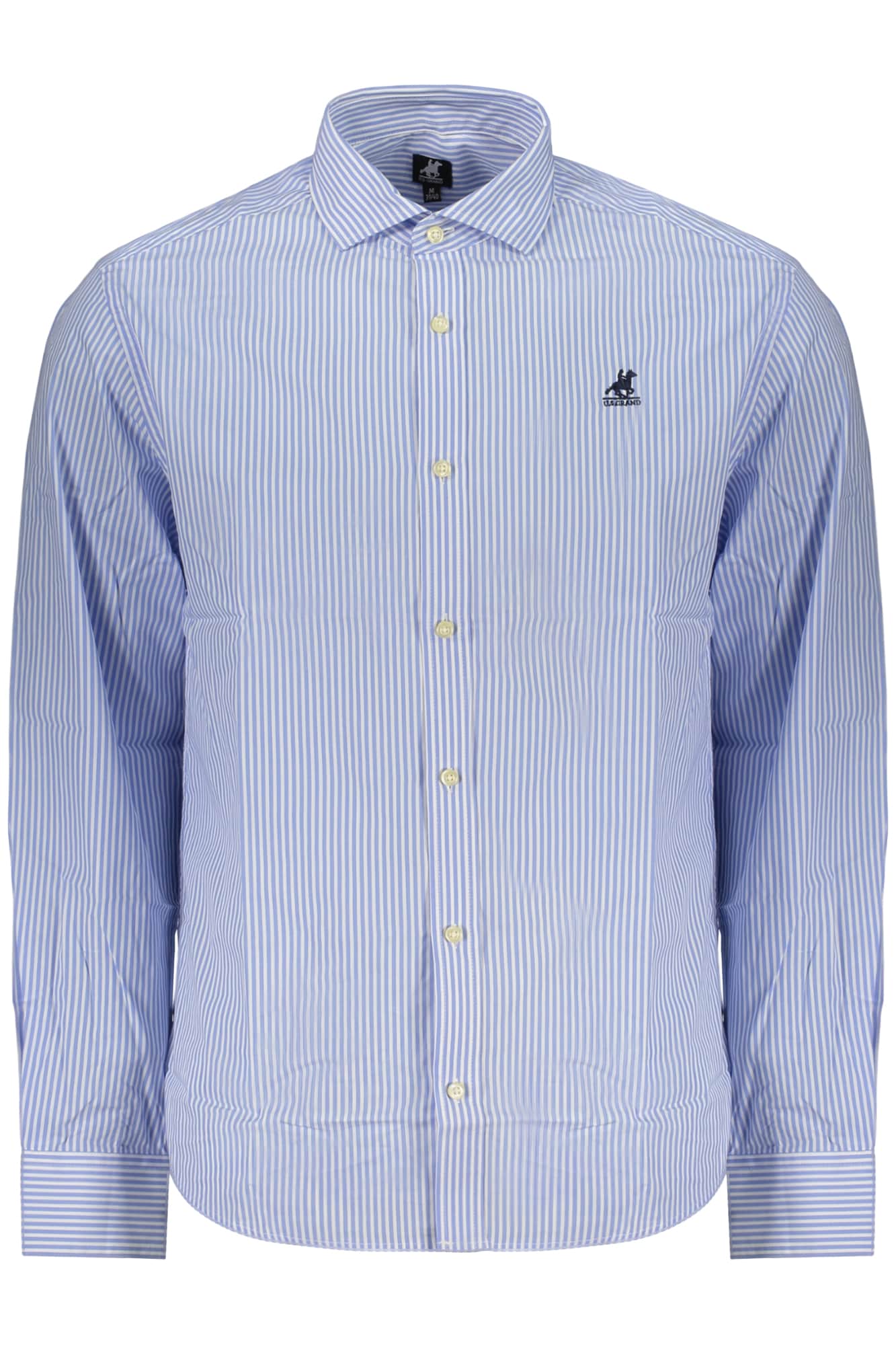 US Grand hombre manga larga camisa, azul