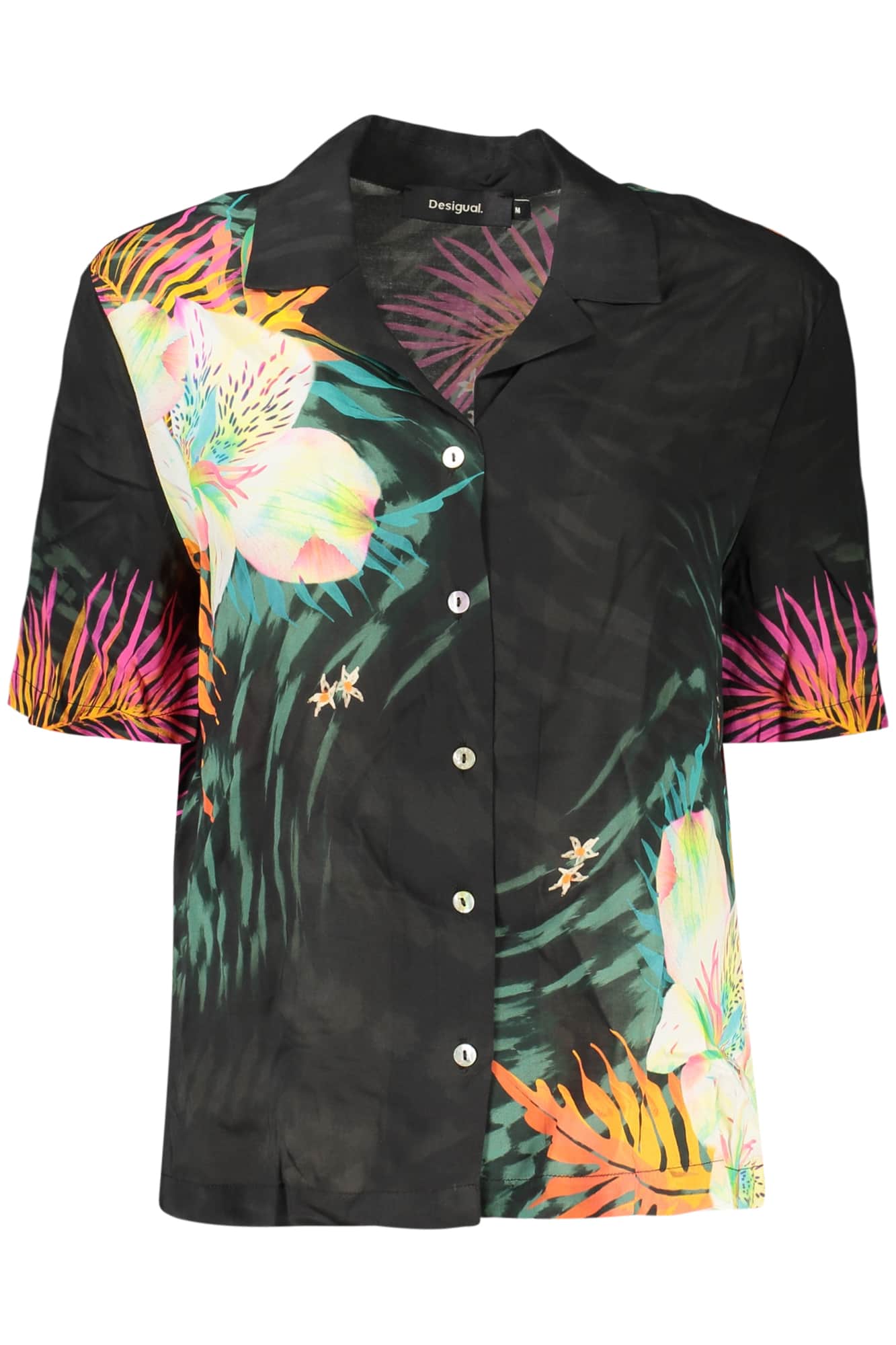 Desigual mujer manga corta camisa negro