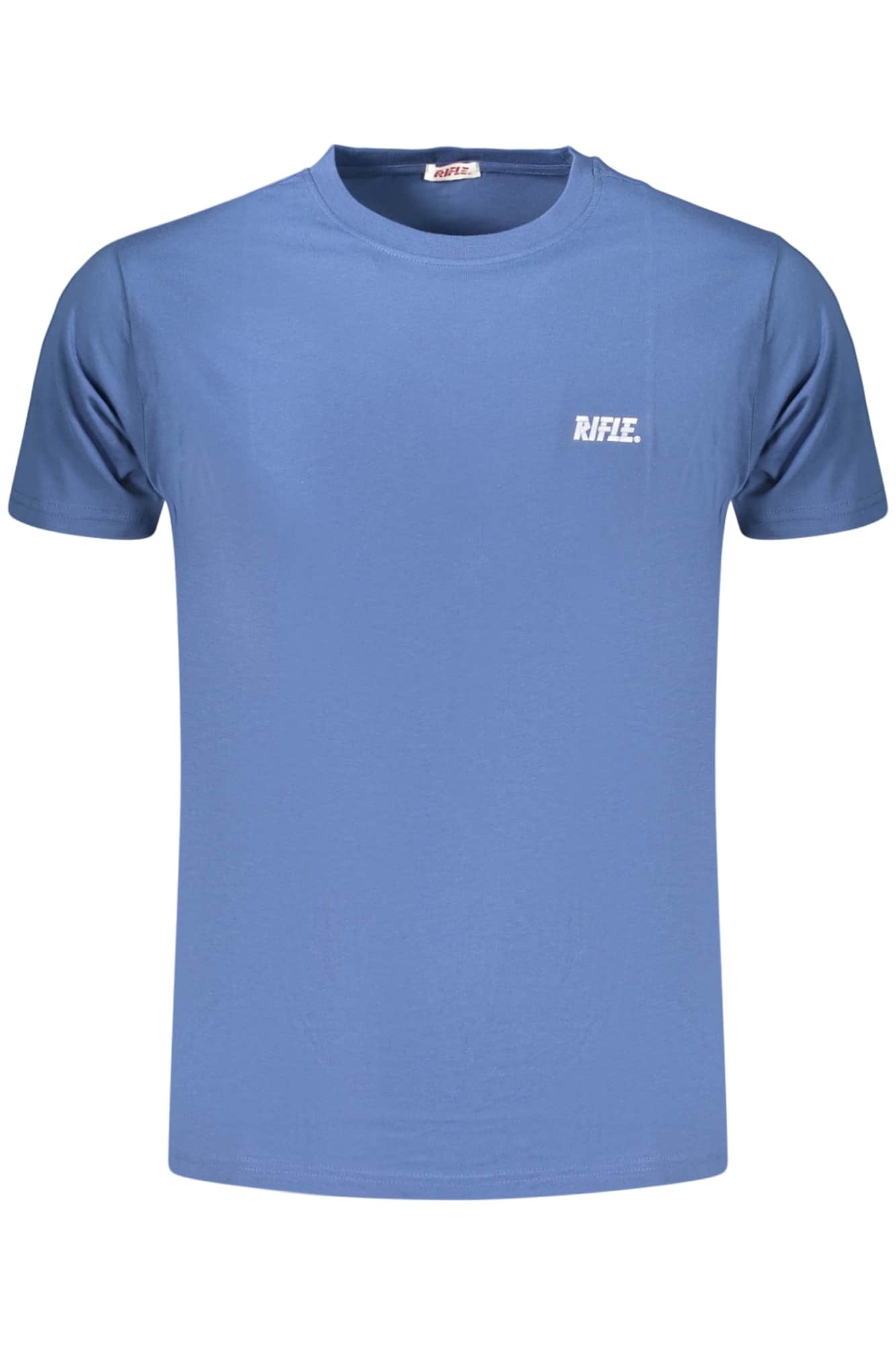 Rifle manga corta t-camisa hombre azul