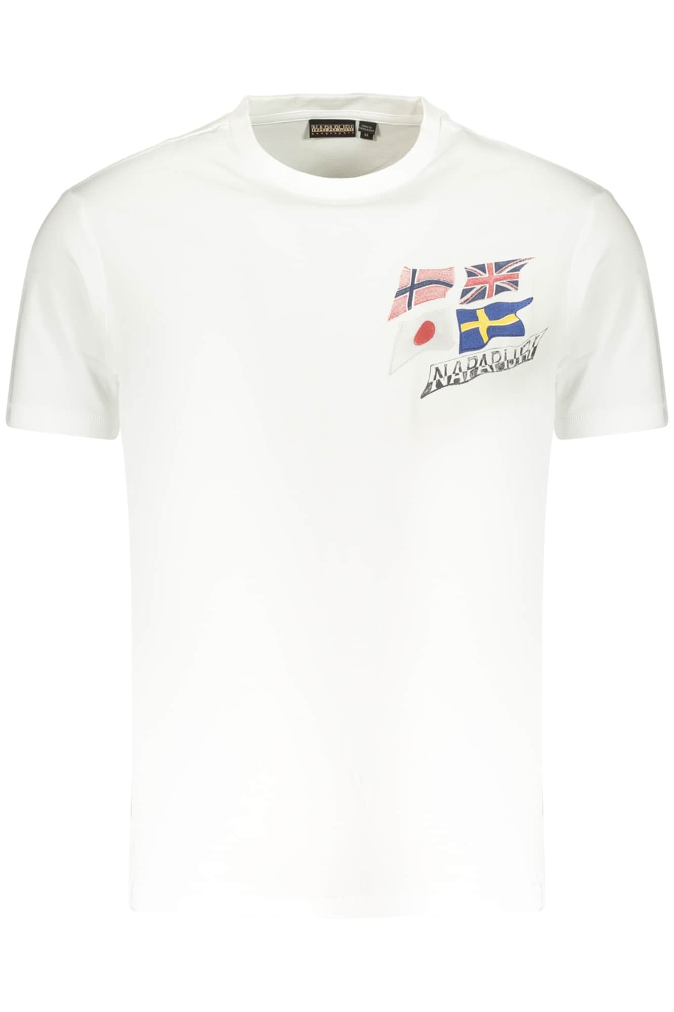 Napapijri hombre manga corta t-camisa blanco