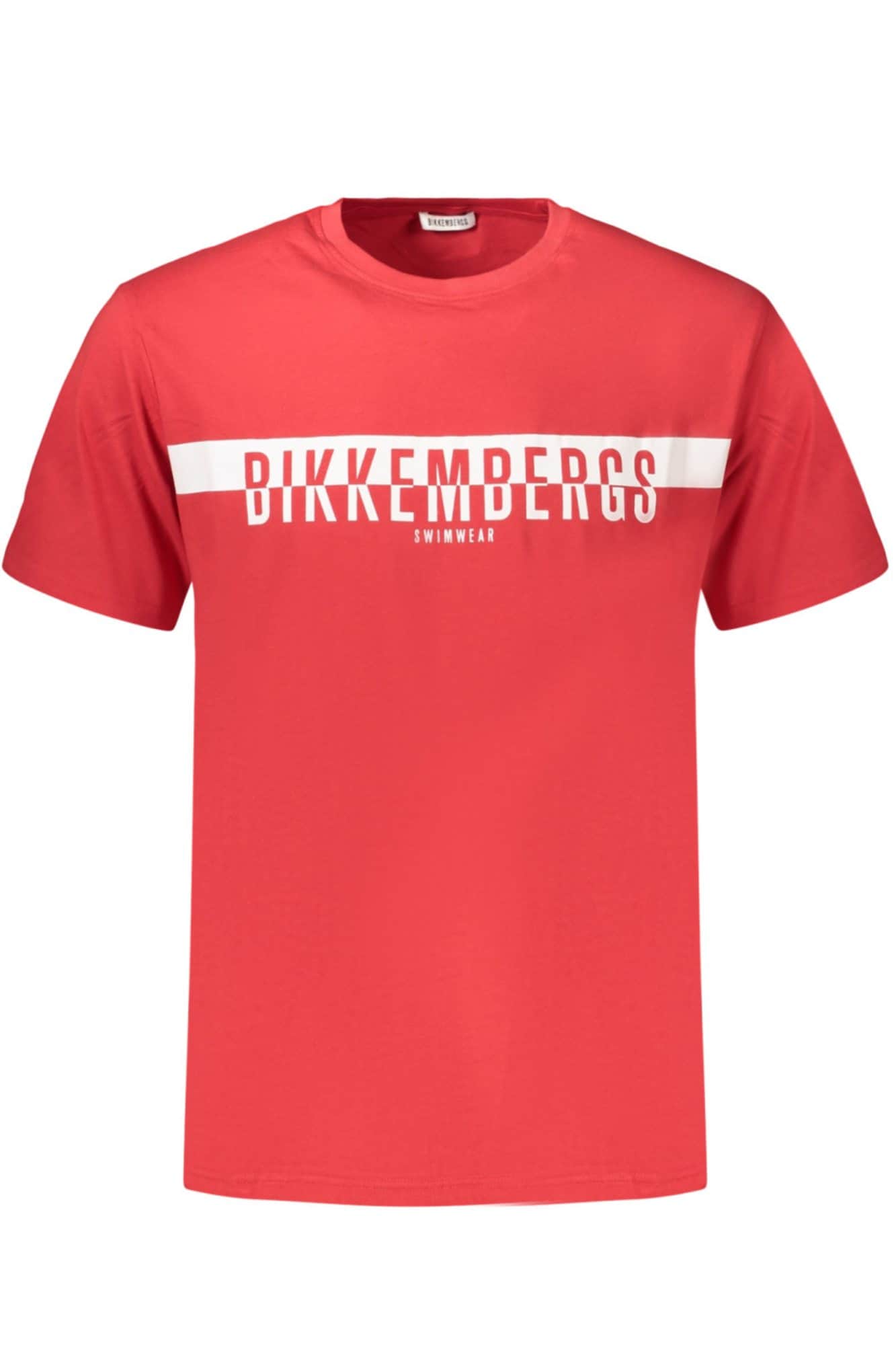 Bikkembergs hombre manga corta t-camisa, rojo