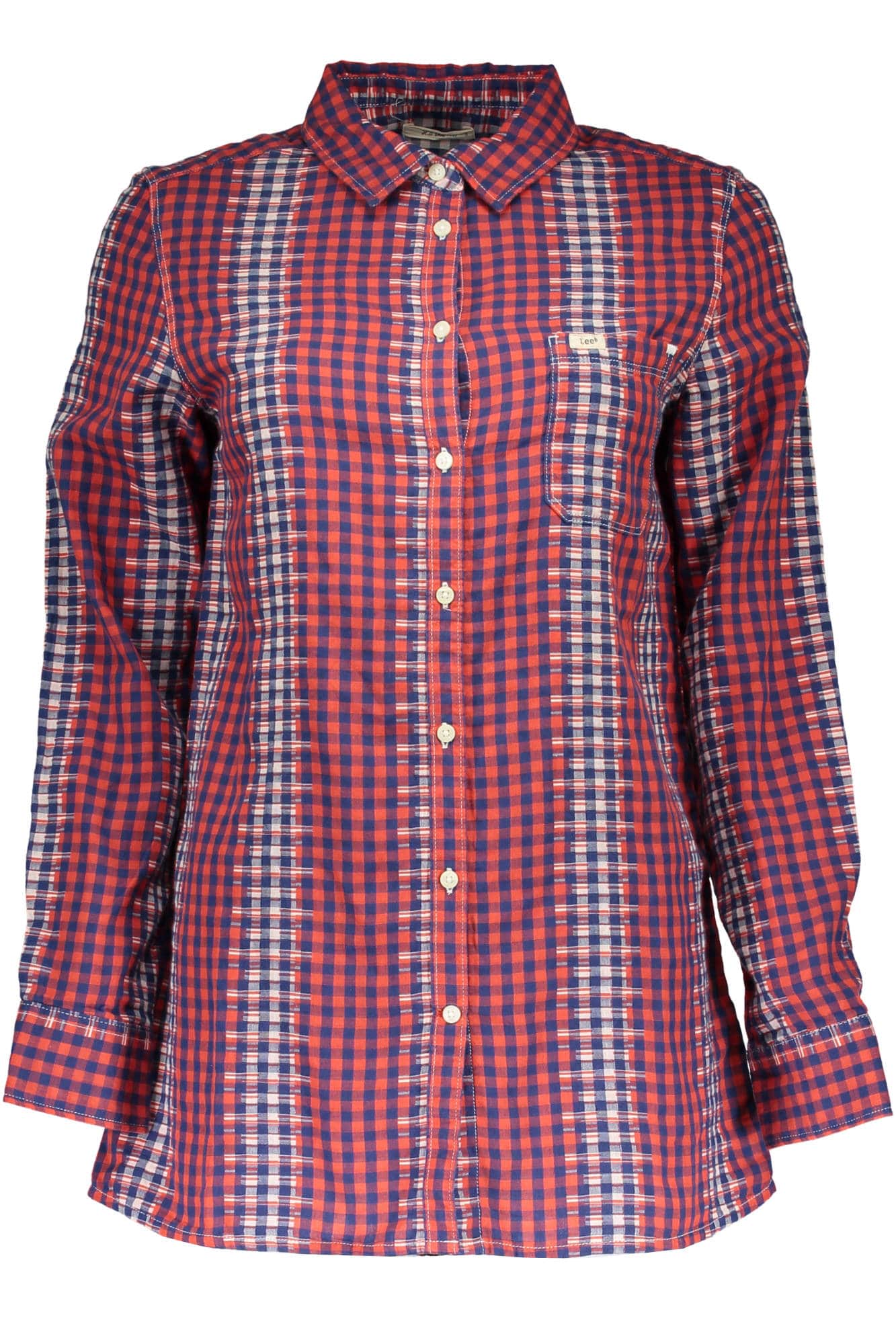 Lee hombre rojo manga larga camisa