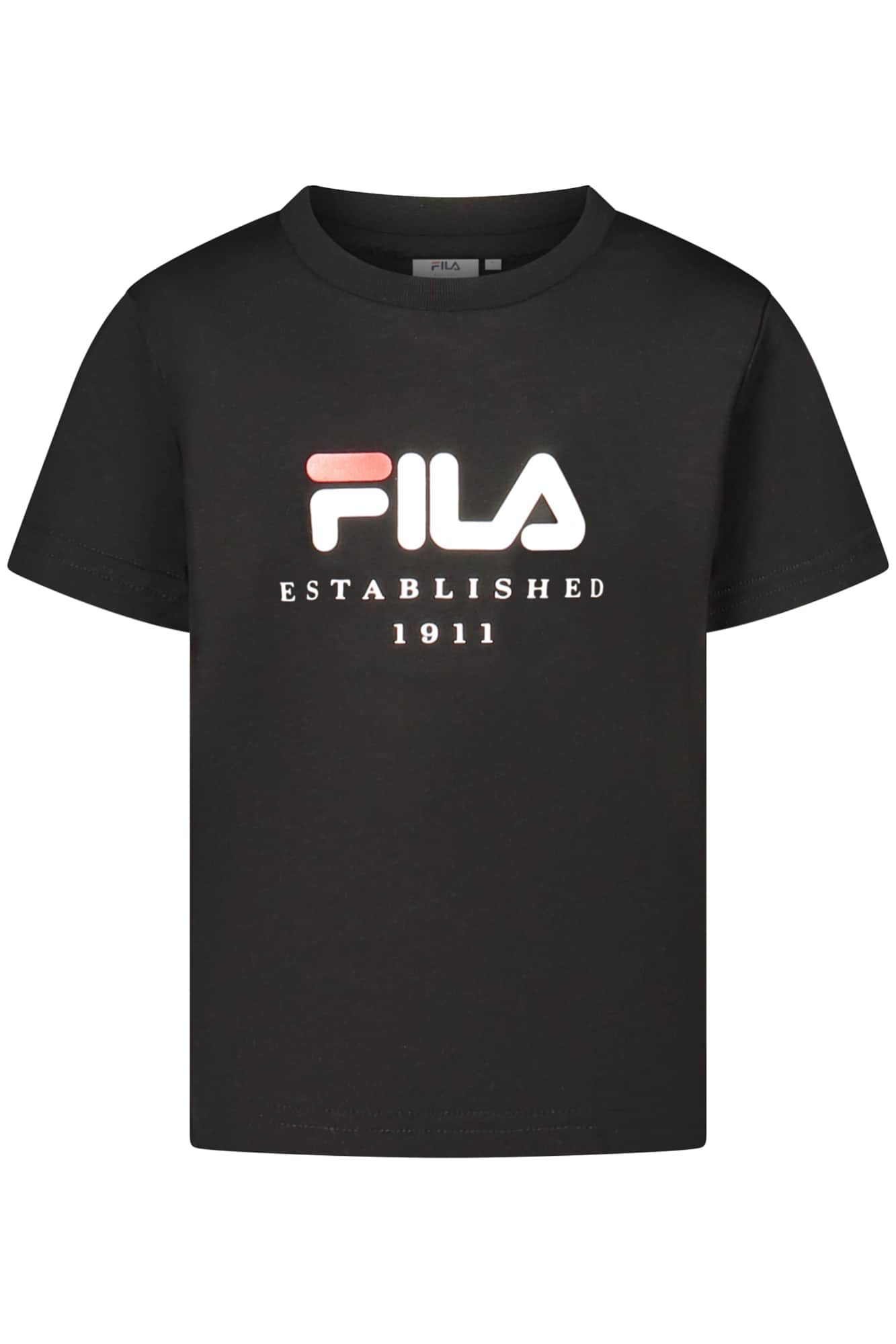Fila manga corta t-camisa para niñas, negro