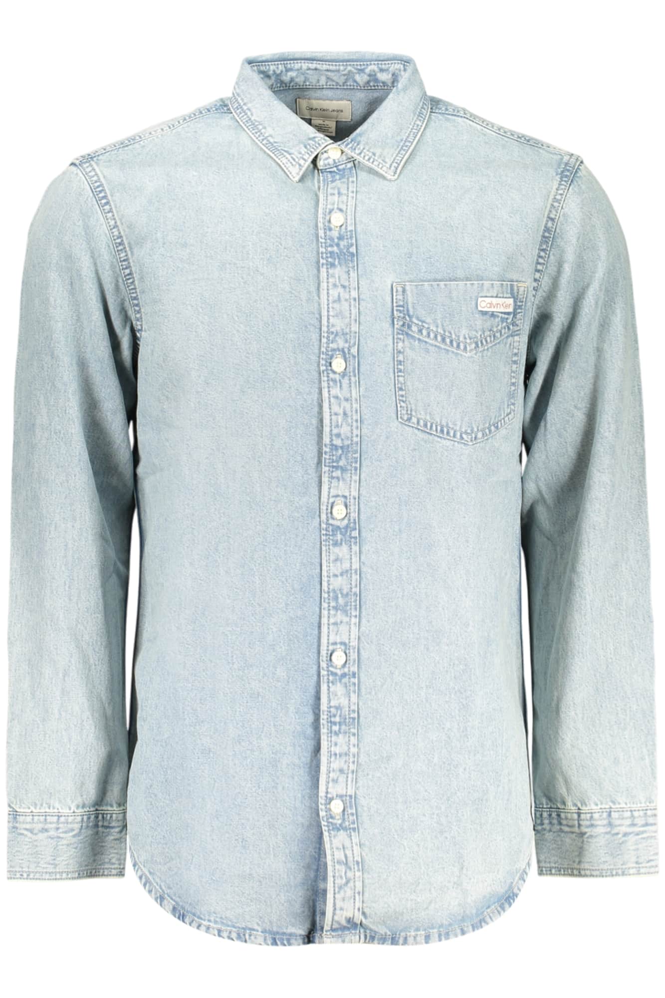 Calvin Klein hombre manga larga camisa, azul