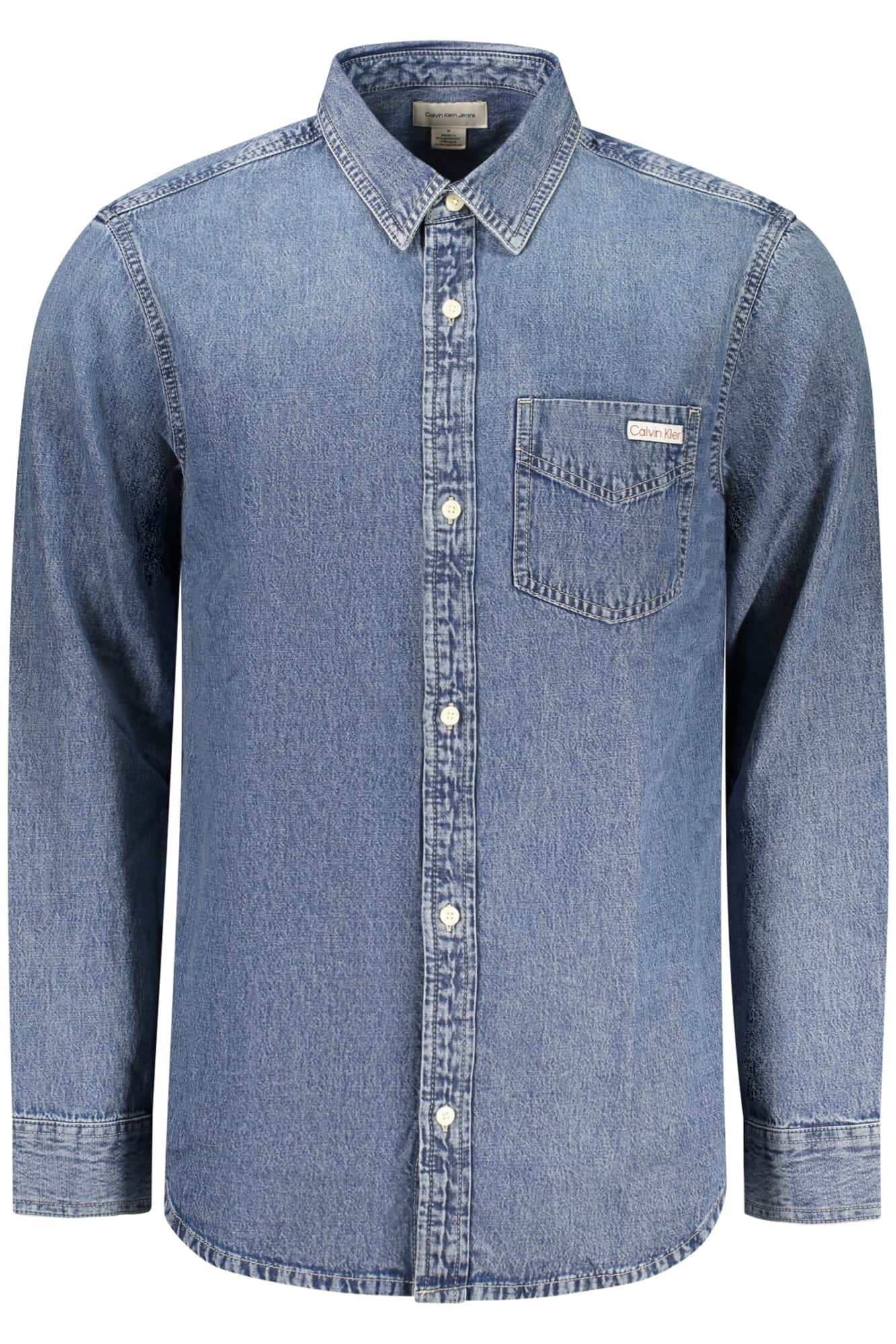 Calvin Klein hombre manga larga camisa, azul