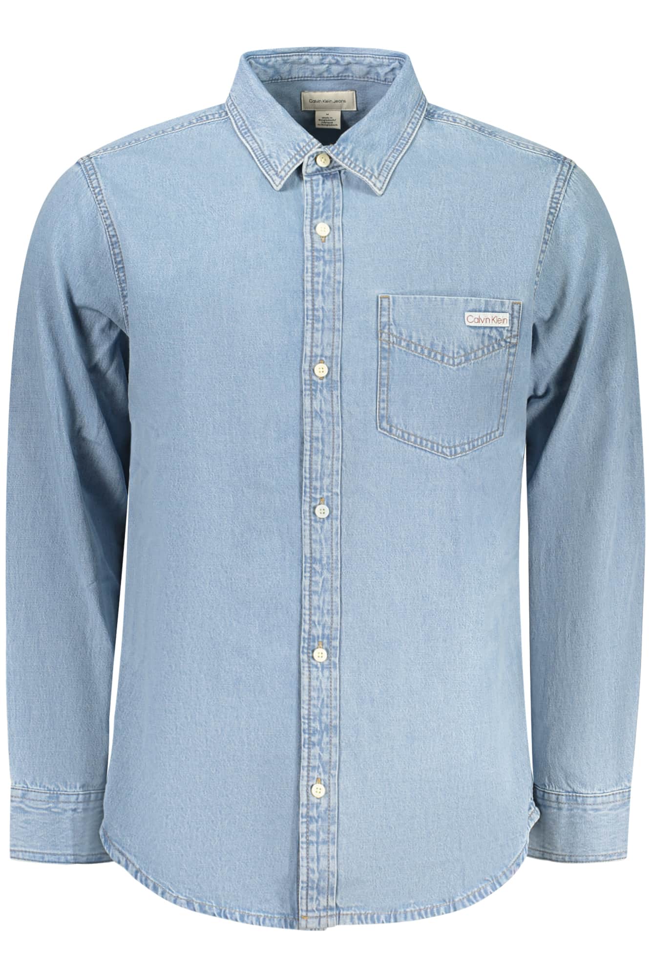 Calvin Klein hombre manga larga camisa, azul