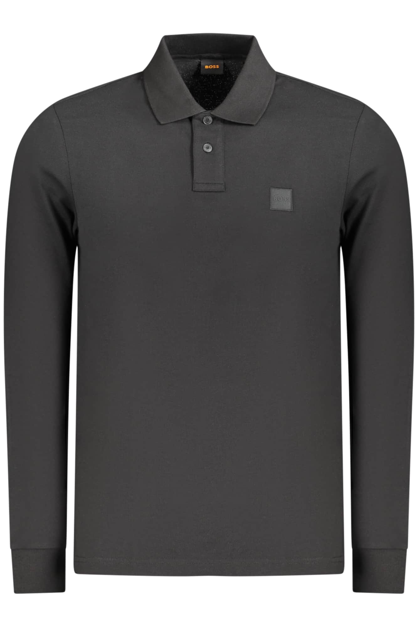 Boss hombre manga larga polo negro