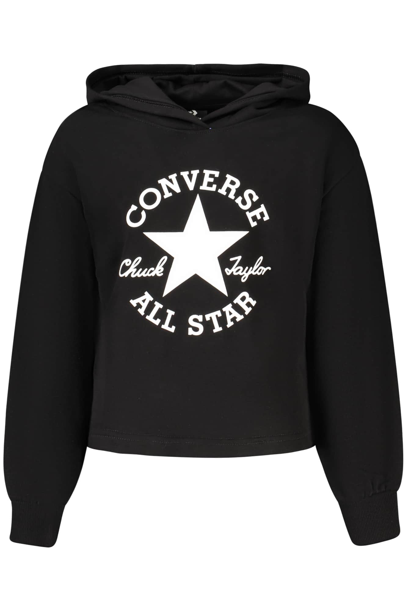 Converse Niñas Con Cremallera Sudadera Con Capucha, Negro