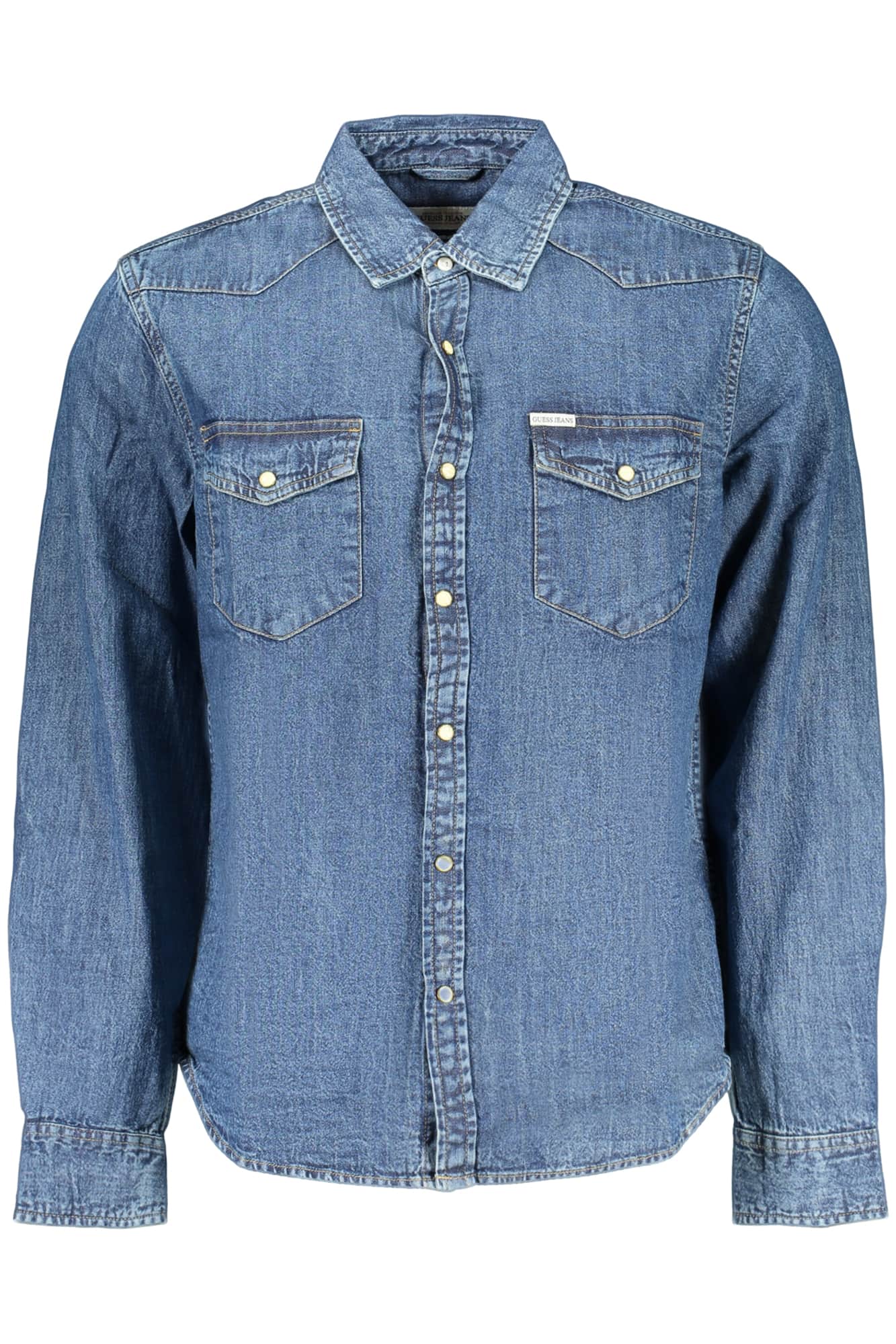 Guess vaqueros hombre manga larga camisa, azul