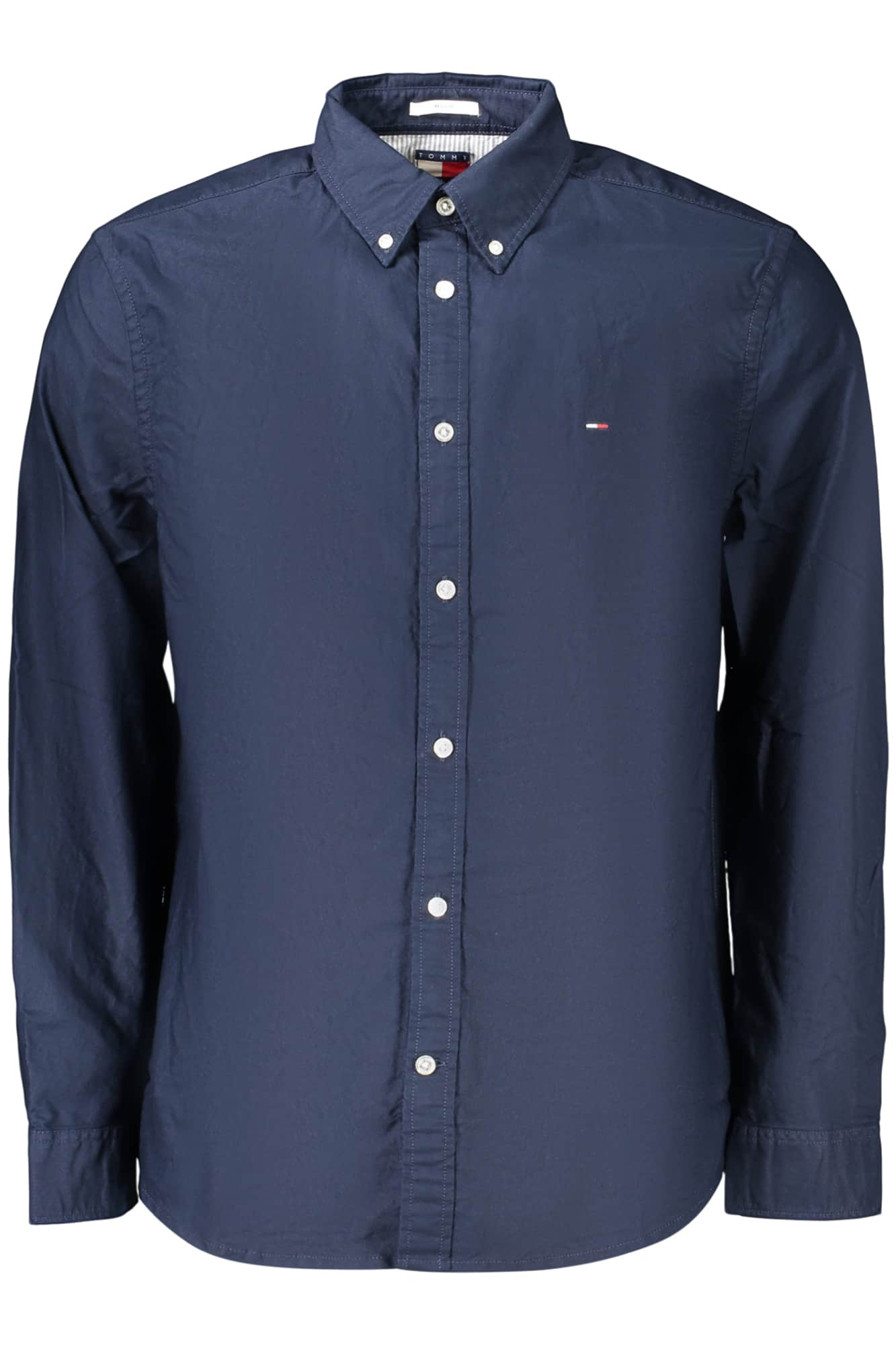 Tommy Hilfiger hombre manga larga camisa, azul