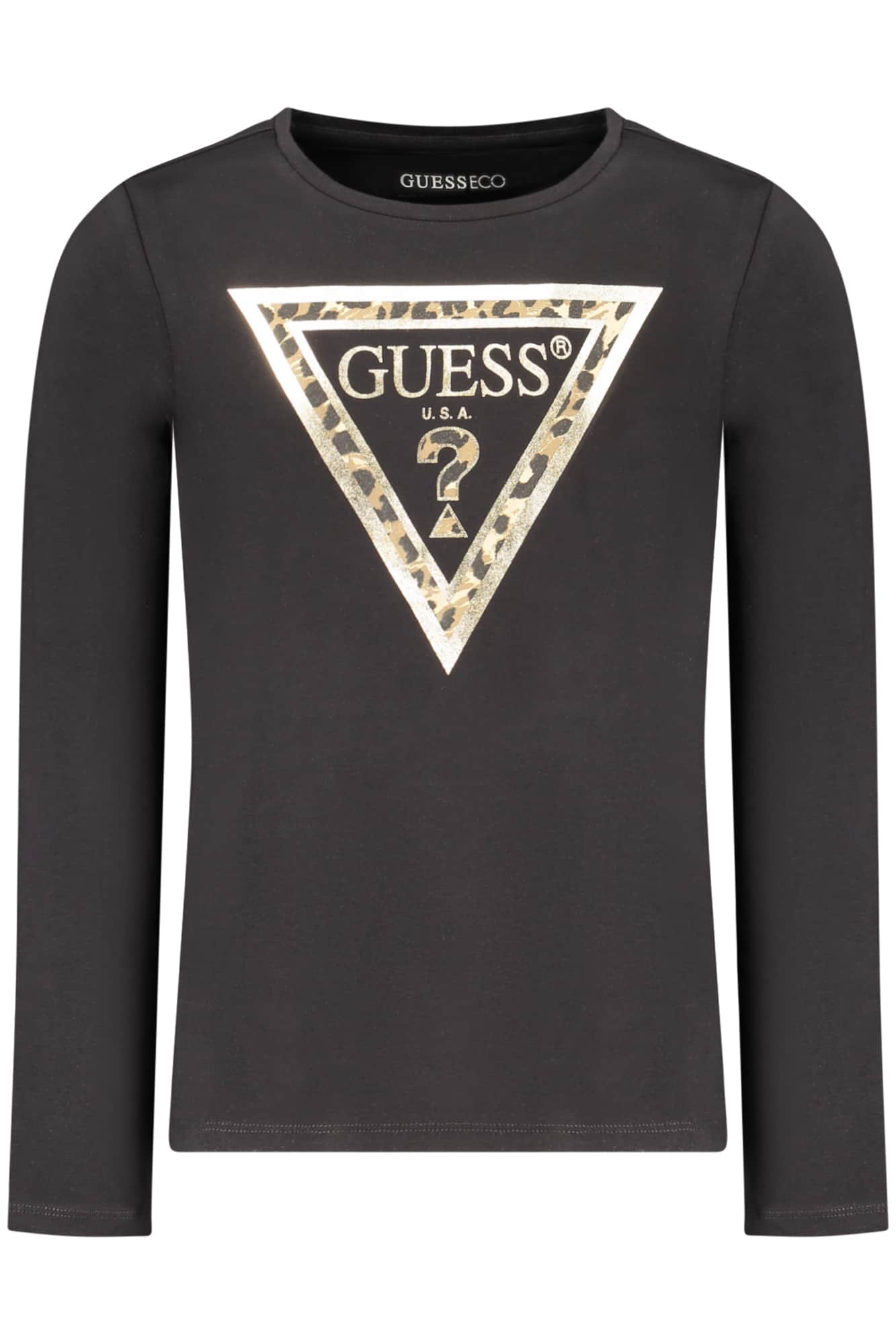Guess vaqueros manga larga t-camisa para niñas, blanco