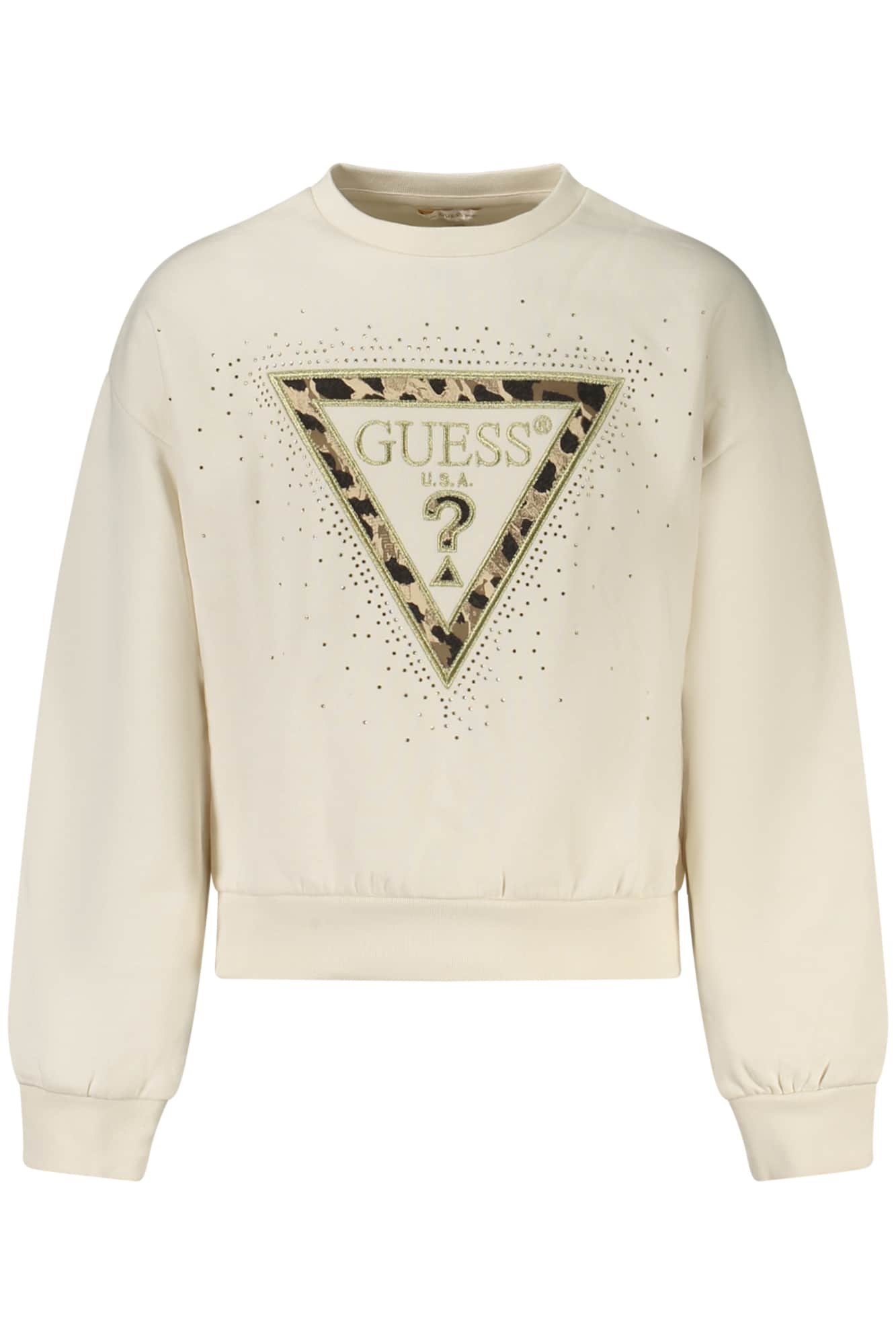 Guess vaqueros con cremallera sudadera para niñas, blanco
