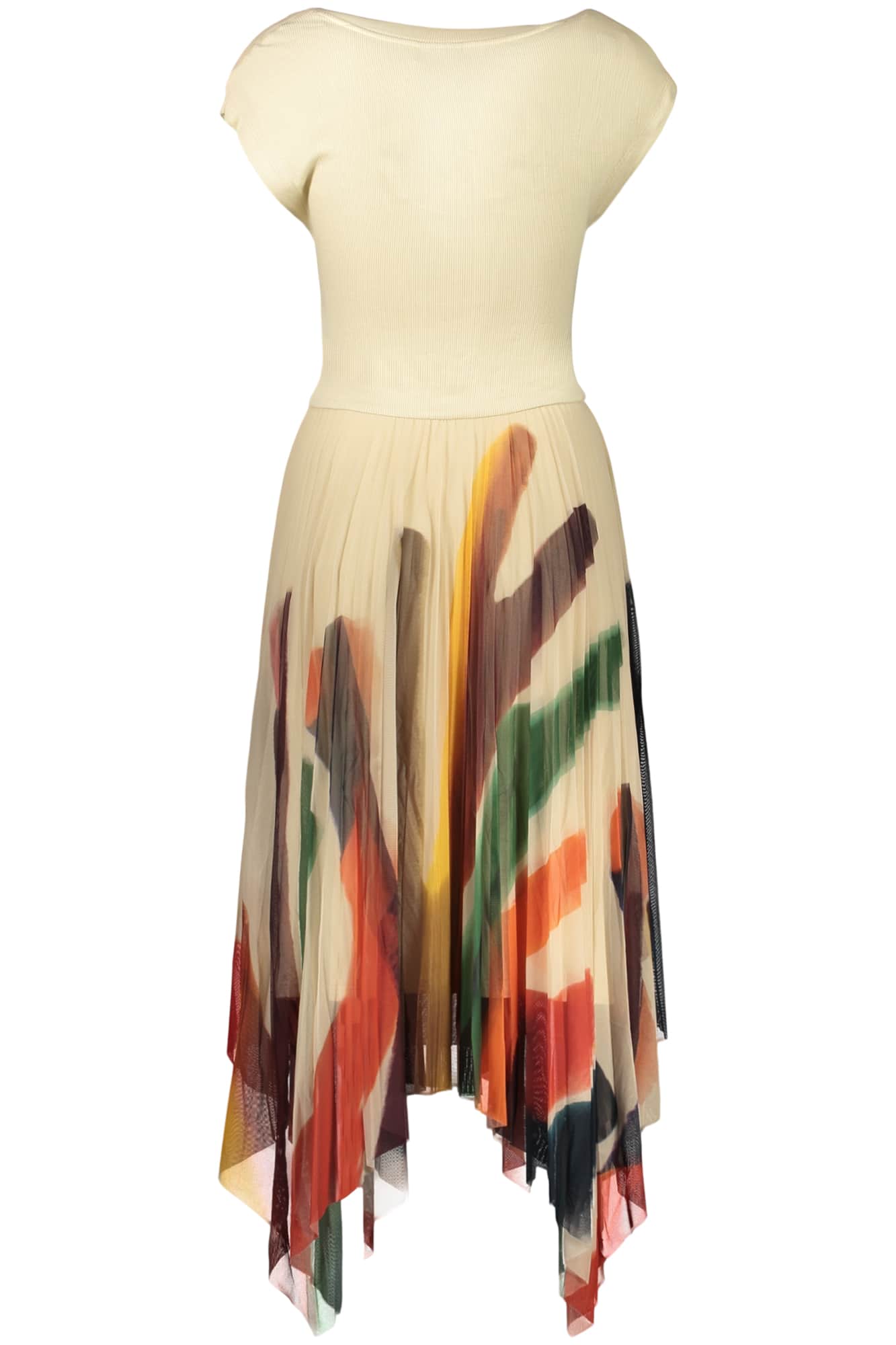 Desigual mujer largo vestido in beige