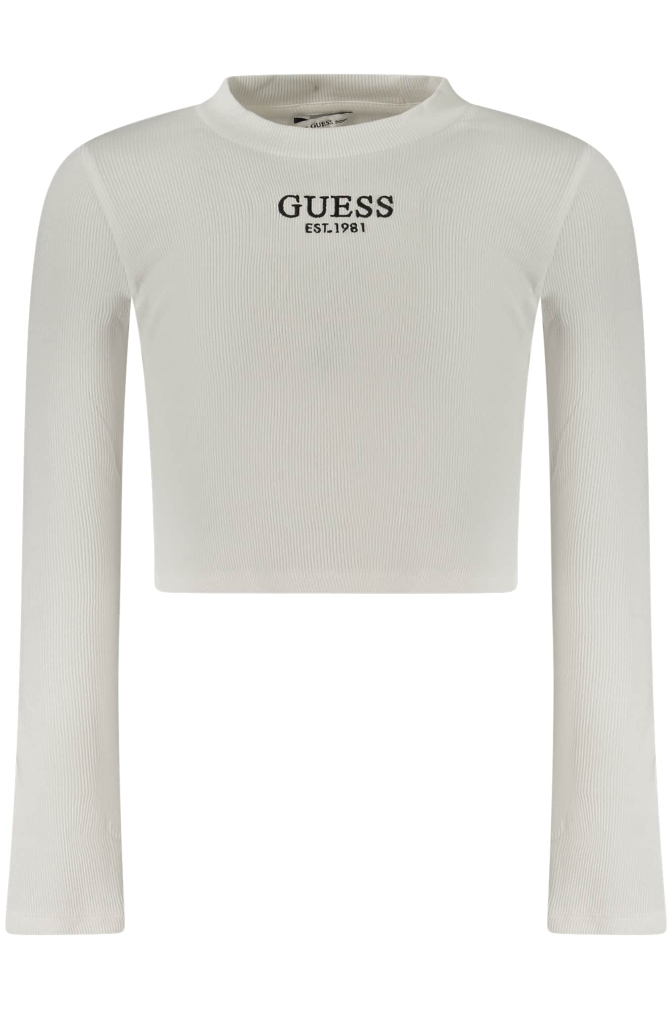 Guess vaqueros manga larga t-camisa para niñas, blanco