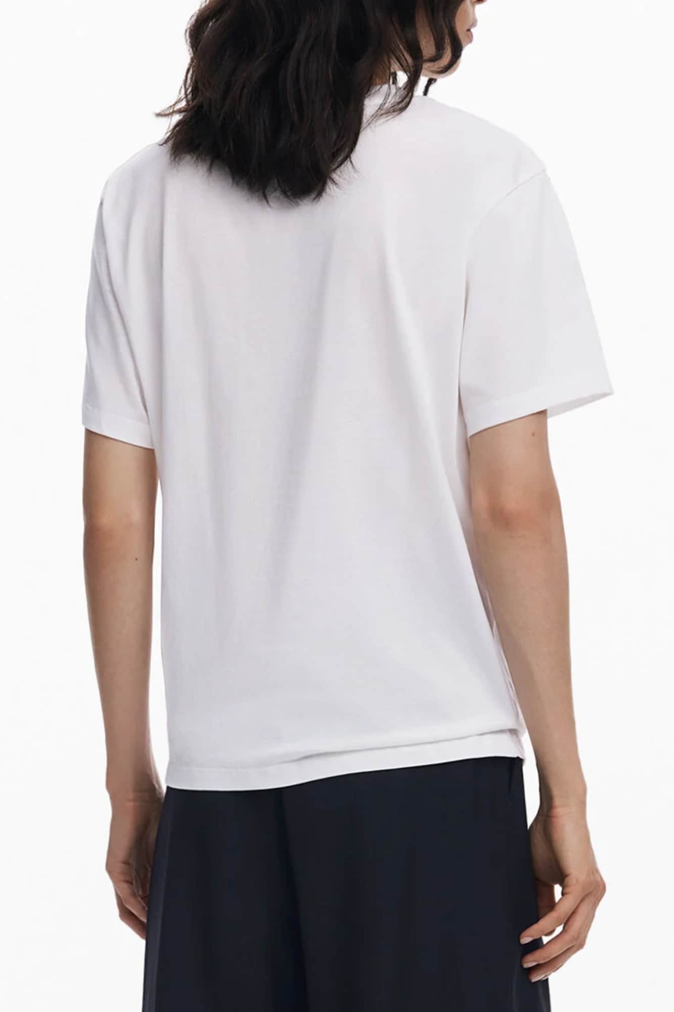 Desigual mujer manga corta t-camisa blanco