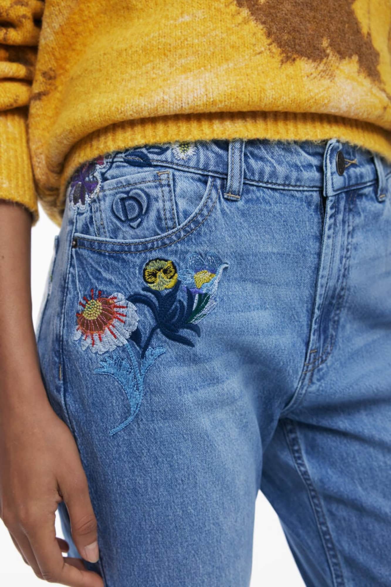 Desigual mujer denim vaqueros, azul