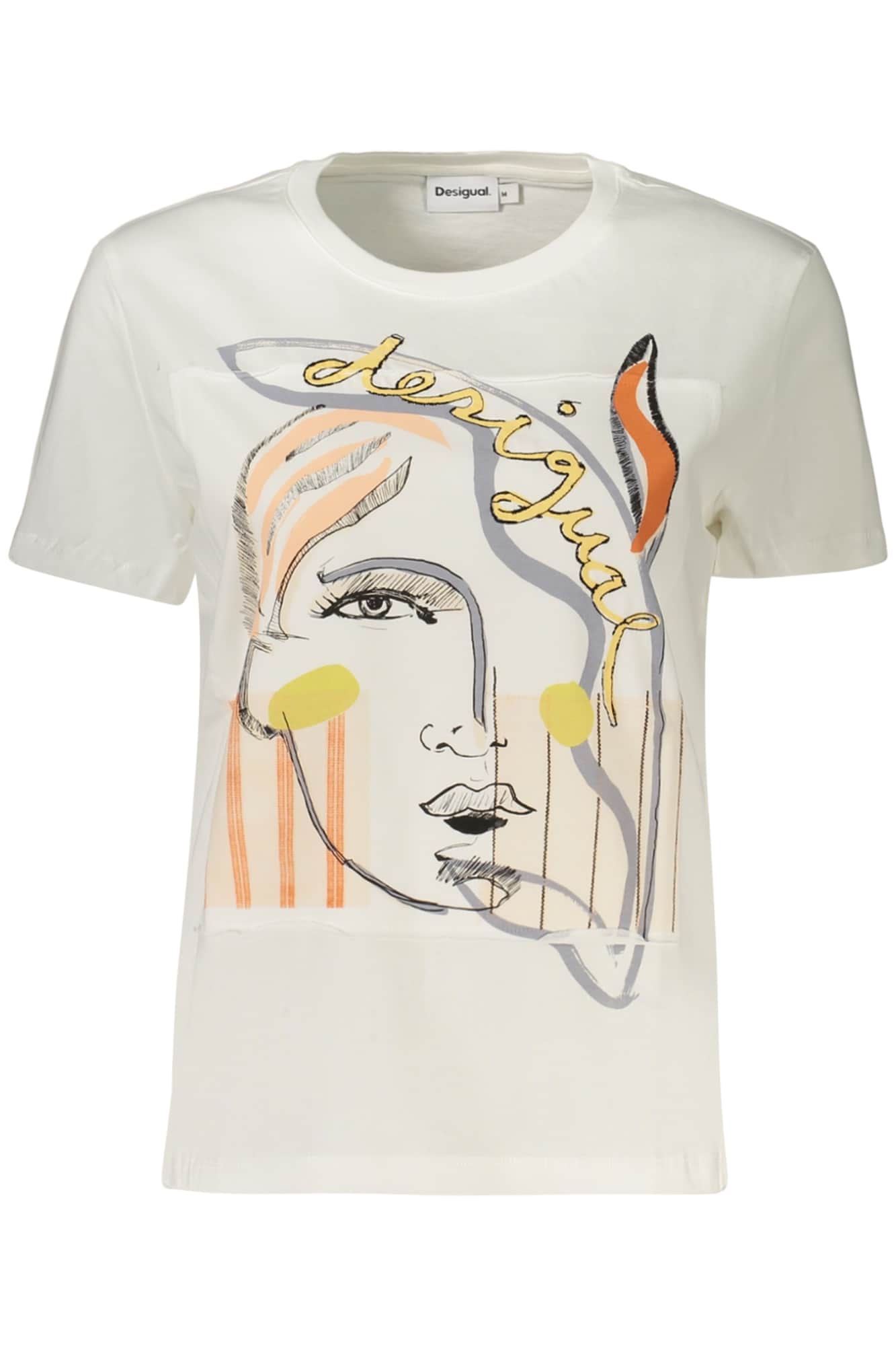Desigual mujer manga corta t-camisa blanco
