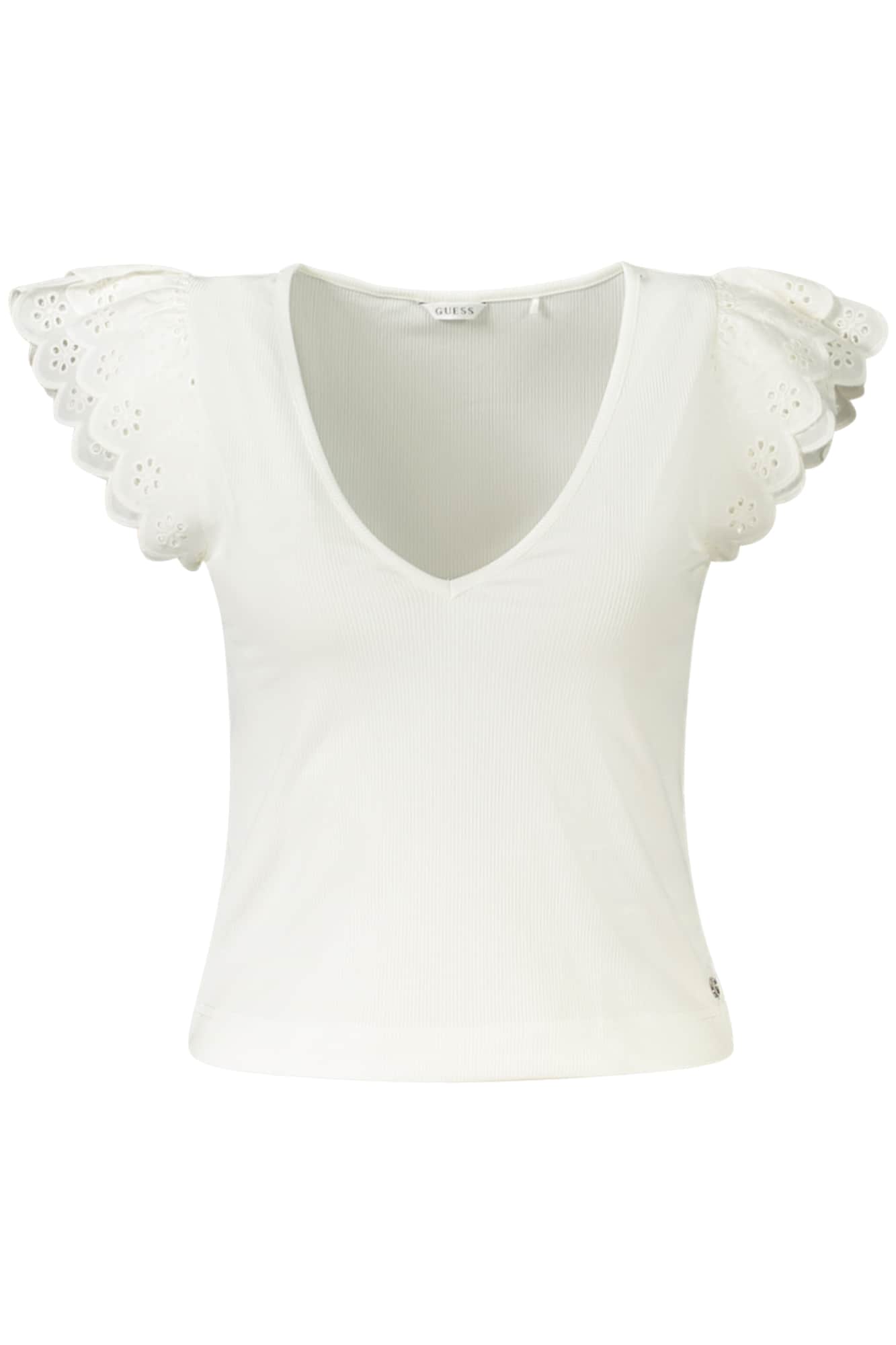 Guess vaqueros mujer manga corta t-camisa, azul
