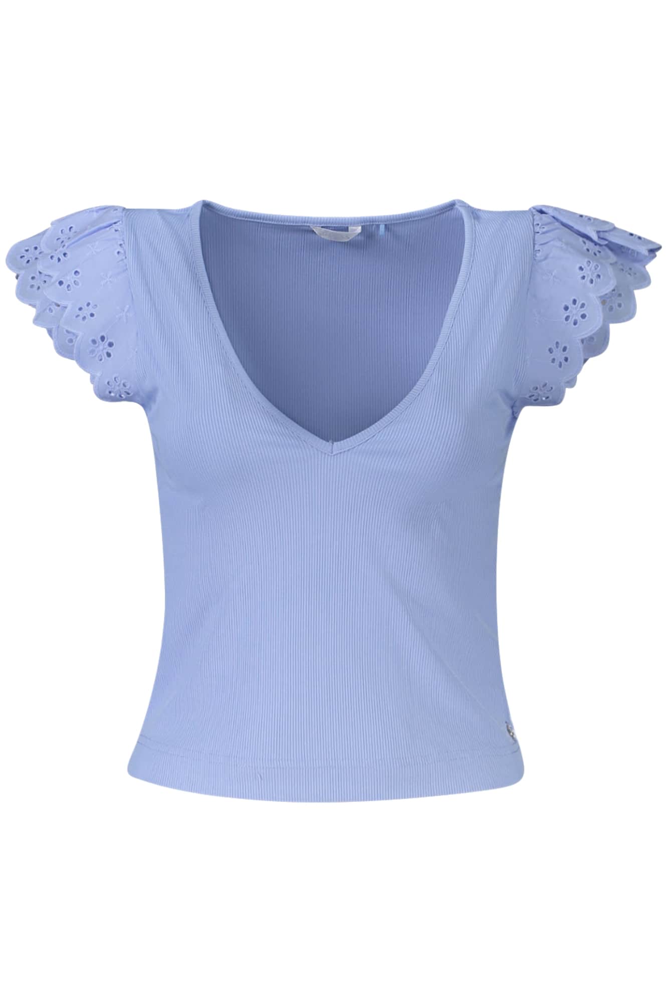 Guess vaqueros mujer manga corta t-camisa, azul