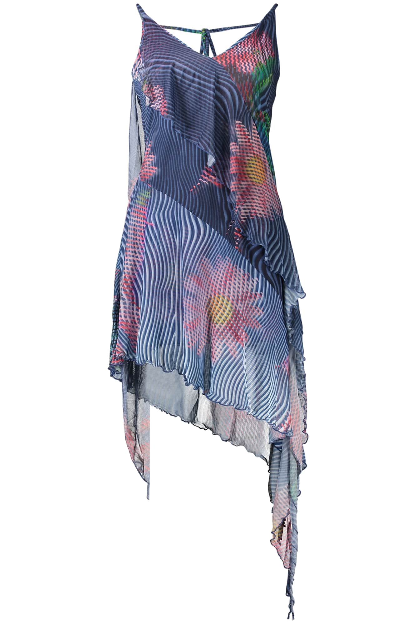 Desigual corto vestido para mujer in azul