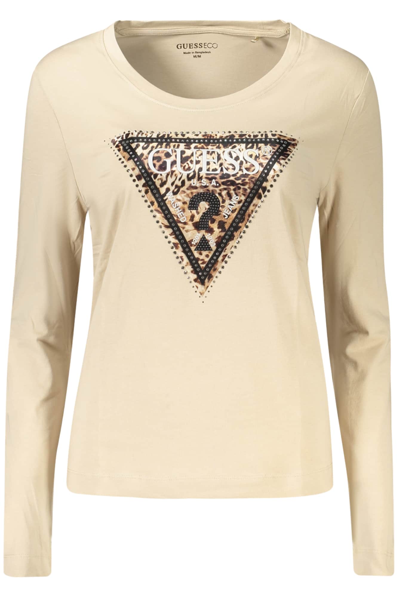 Guess vaqueros mujer manga larga t-camisa negro