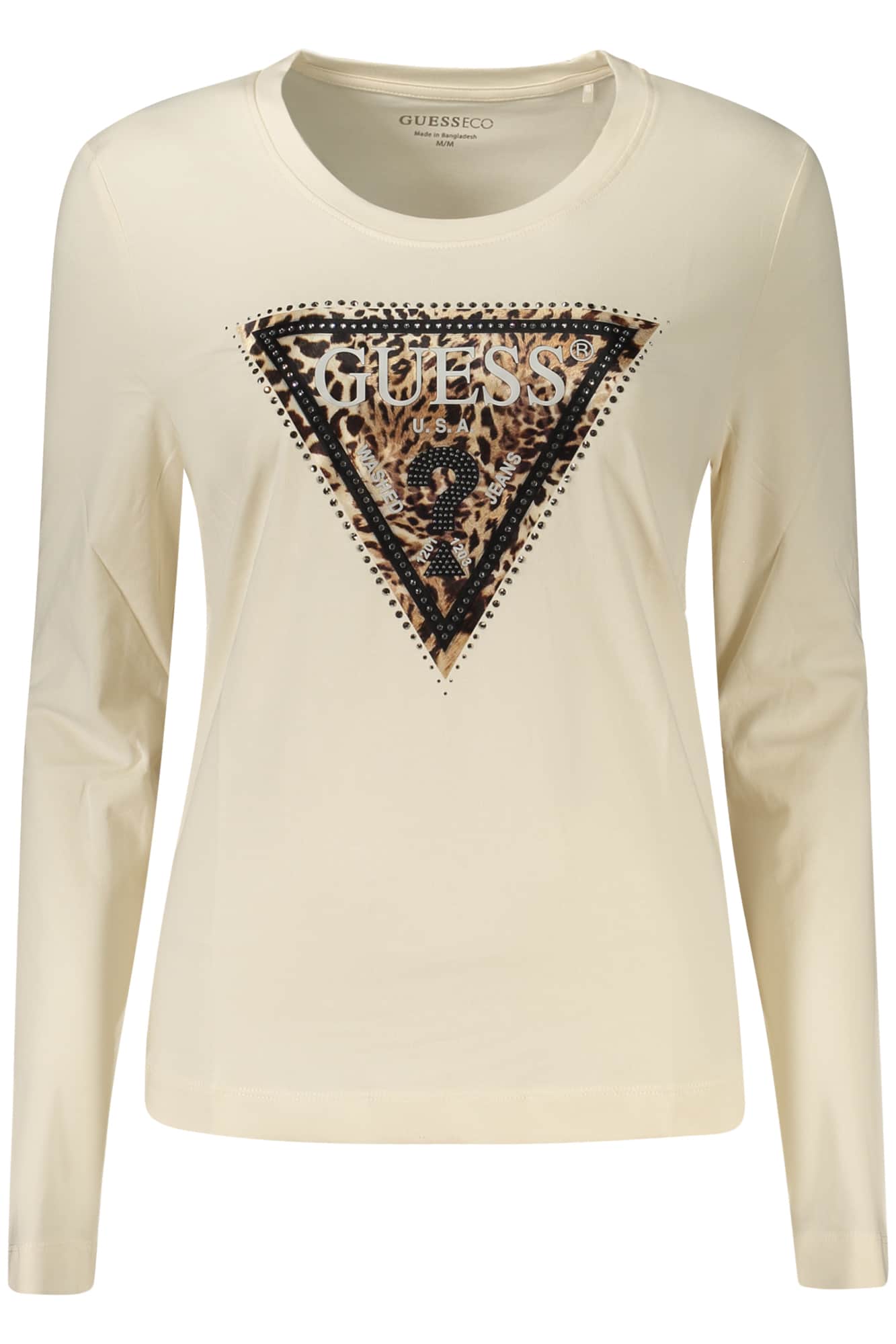 Guess vaqueros mujer manga larga t-camisa beige