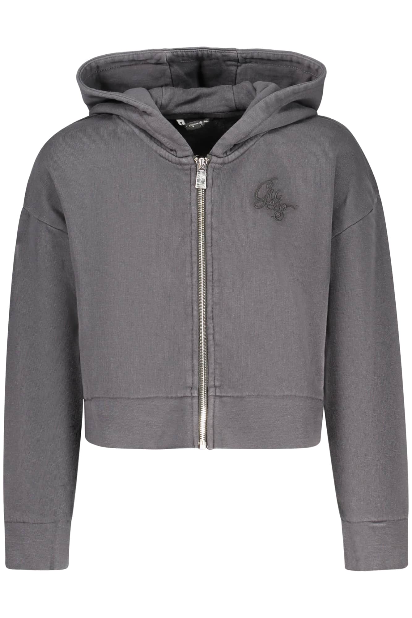 Guess vaqueros con cremallera sudadera para niñas, negro