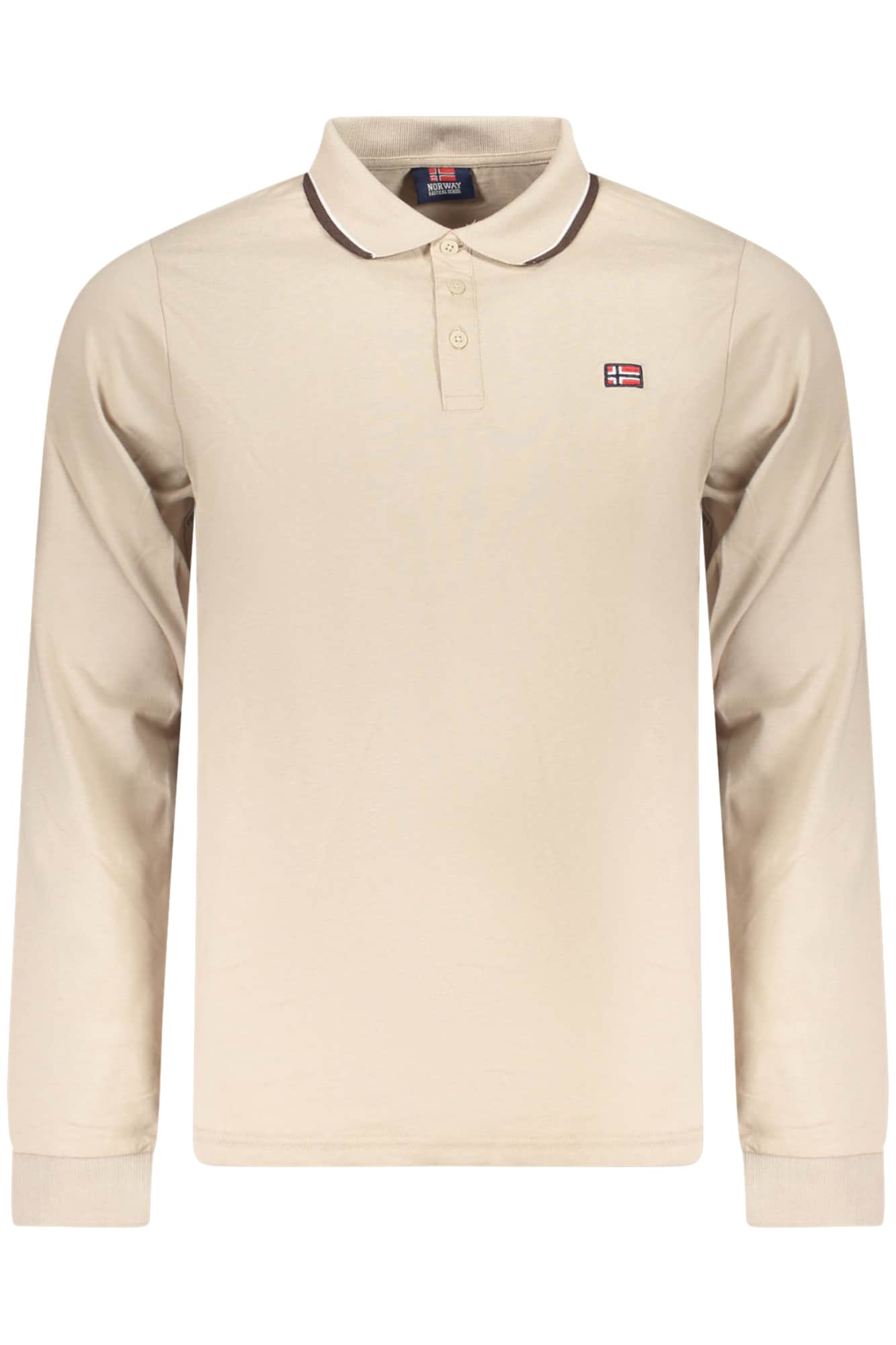 Norway 1963 hombre manga larga polo, marrón