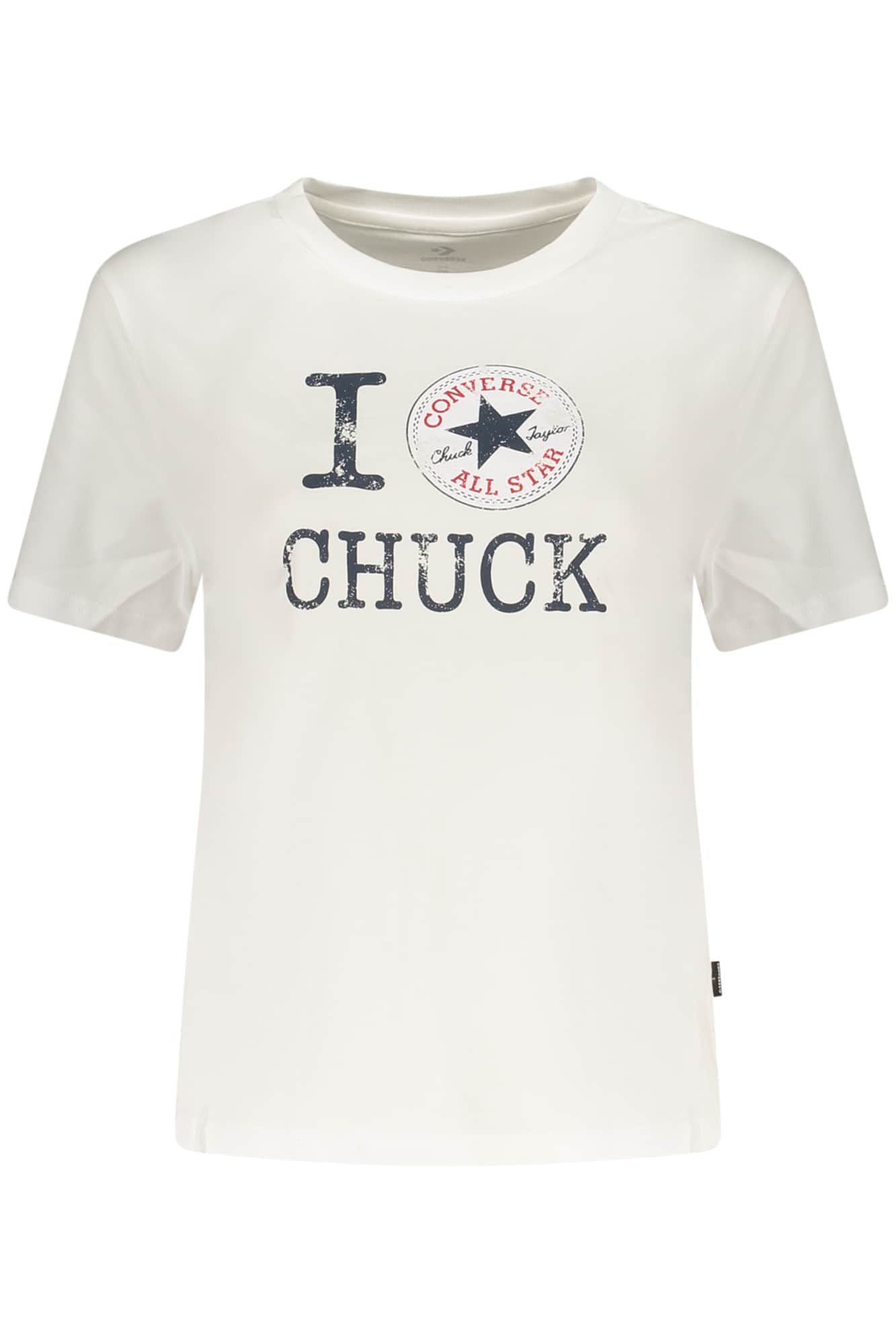 Converse Mujer Manga Corta T-Camisa, Blanco