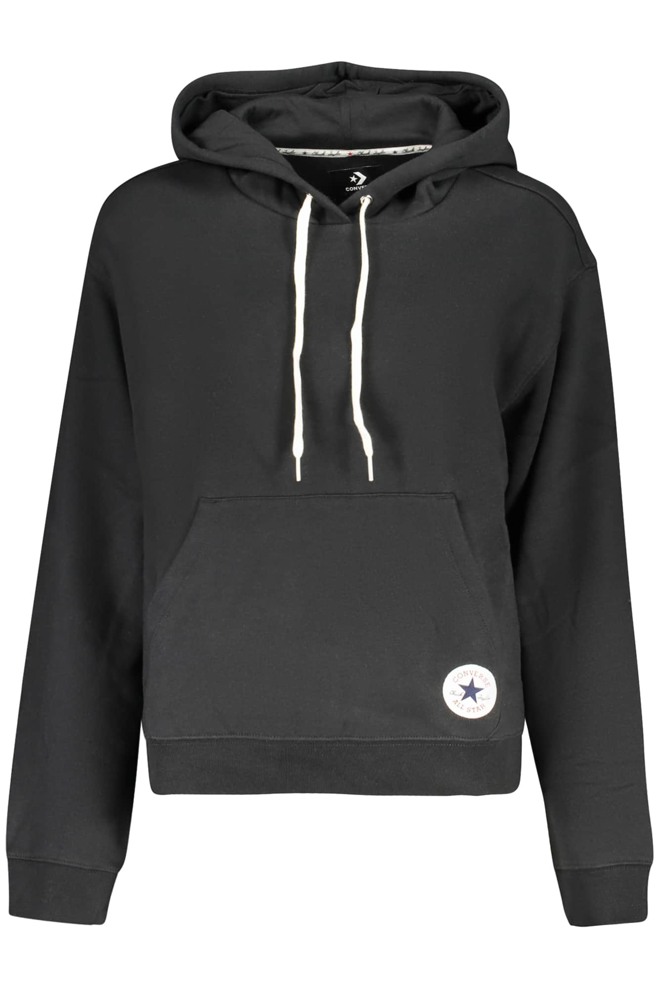 Converse Mujer Con Cremallera Sudadera Con Capucha, Negro