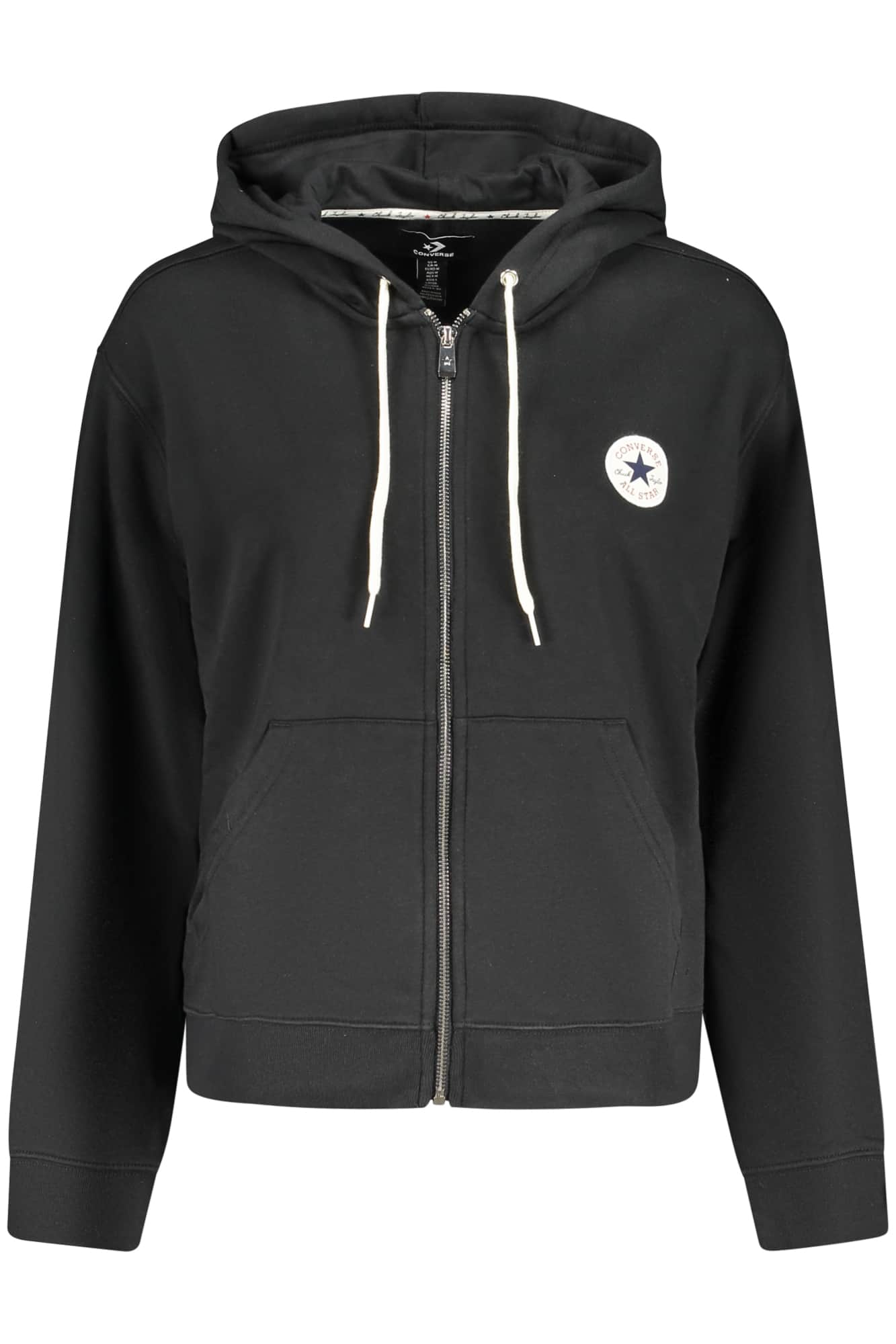 Converse Mujer Con Cremallera Sudadera Con Capucha Negro